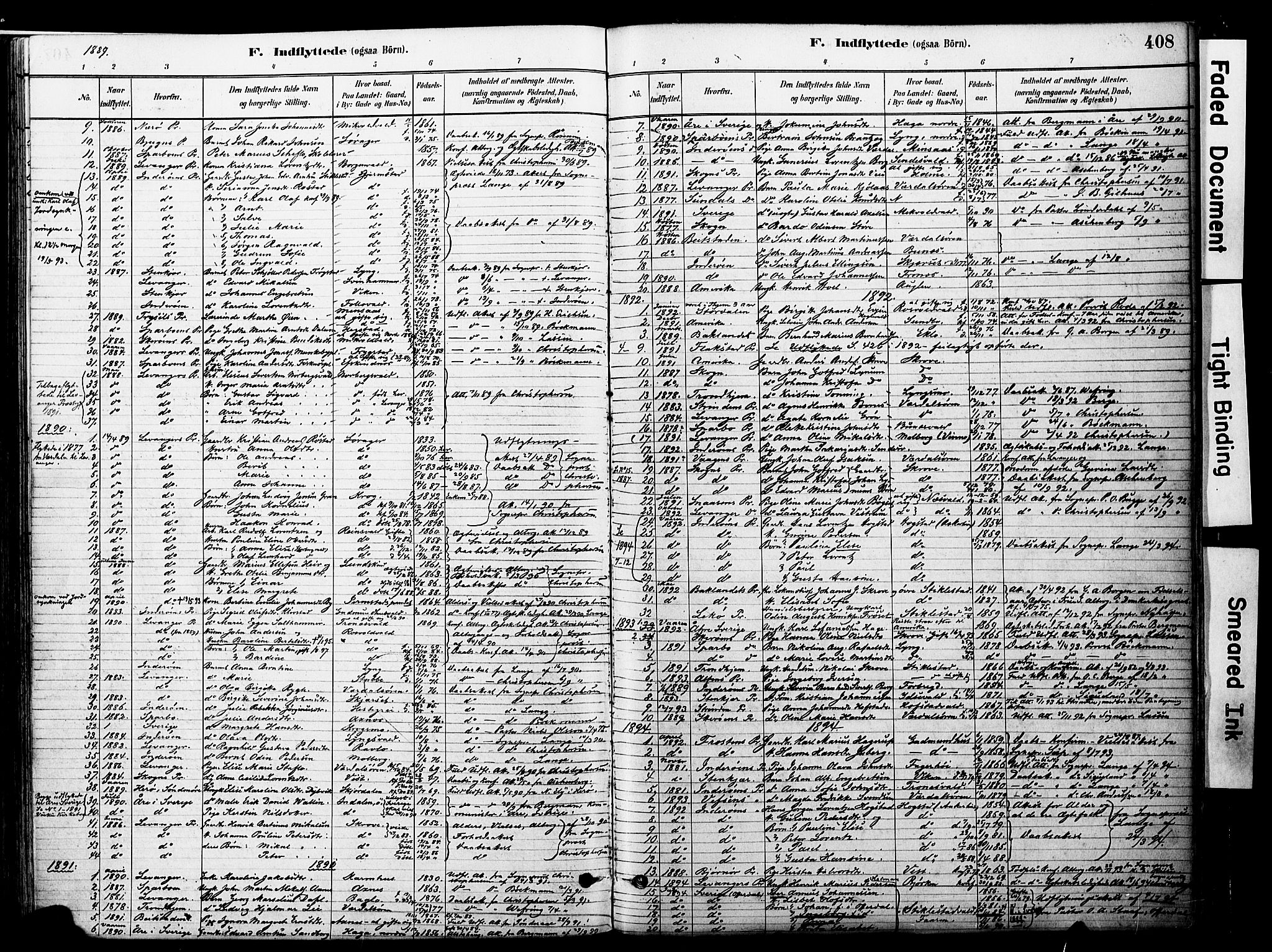 Ministerialprotokoller, klokkerbøker og fødselsregistre - Nord-Trøndelag, SAT/A-1458/723/L0244: Parish register (official) no. 723A13, 1881-1899, p. 408