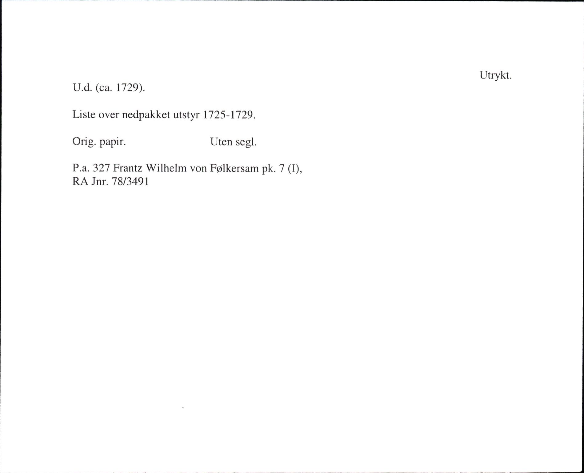 Riksarkivets diplomsamling, AV/RA-EA-5965/F35/F35i/L0001: DRA 1978 Følkersam, p. 569