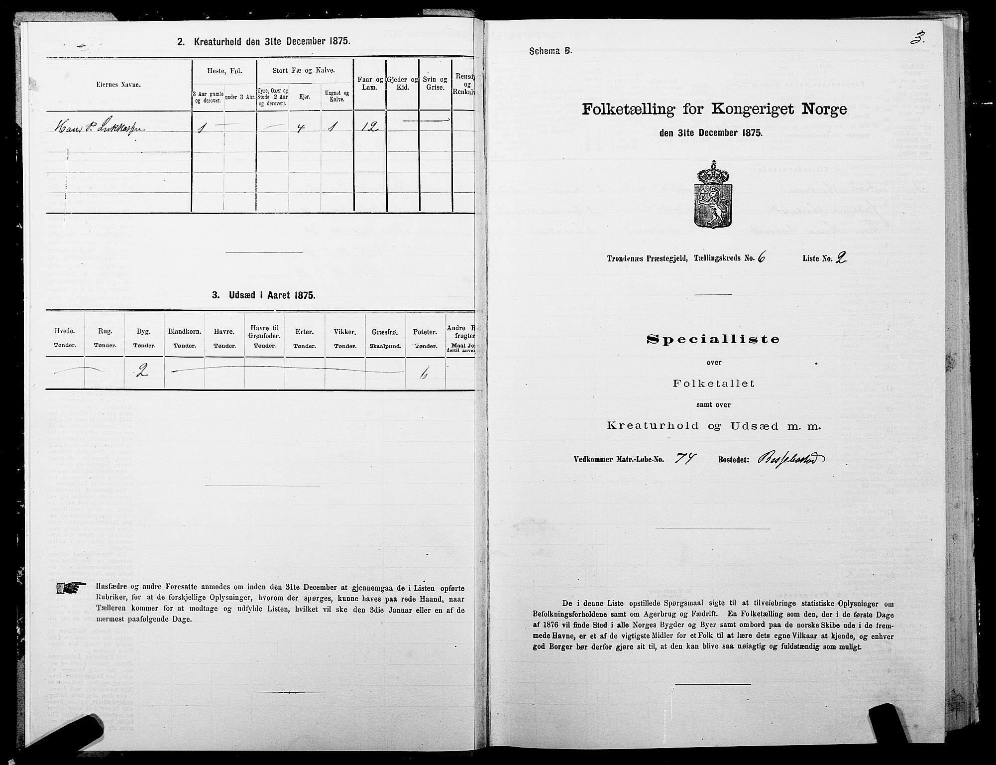 SATØ, 1875 census for 1914P Trondenes, 1875, p. 6003