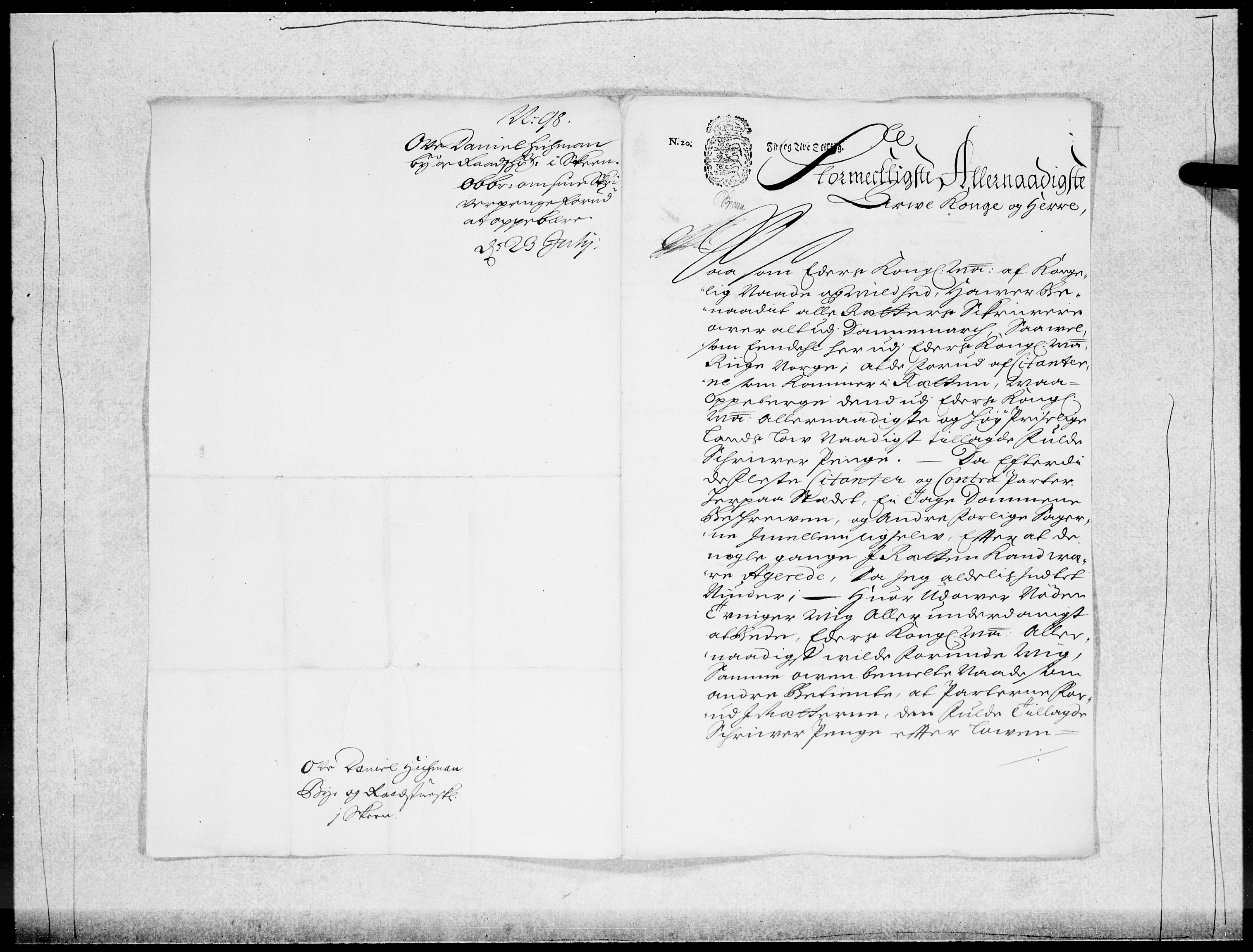 Danske Kanselli 1572-1799, RA/EA-3023/F/Fc/Fcc/Fcca/L0048: Norske innlegg 1572-1799, 1697-1699, p. 269