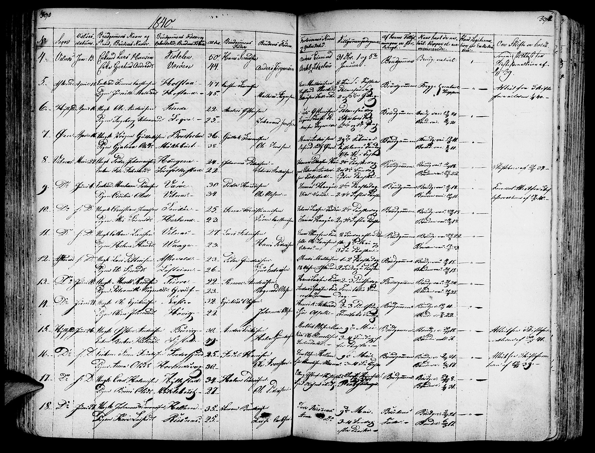 Askvoll sokneprestembete, AV/SAB-A-79501/H/Haa/Haaa/L0010: Parish register (official) no. A 10, 1821-1844, p. 390-391