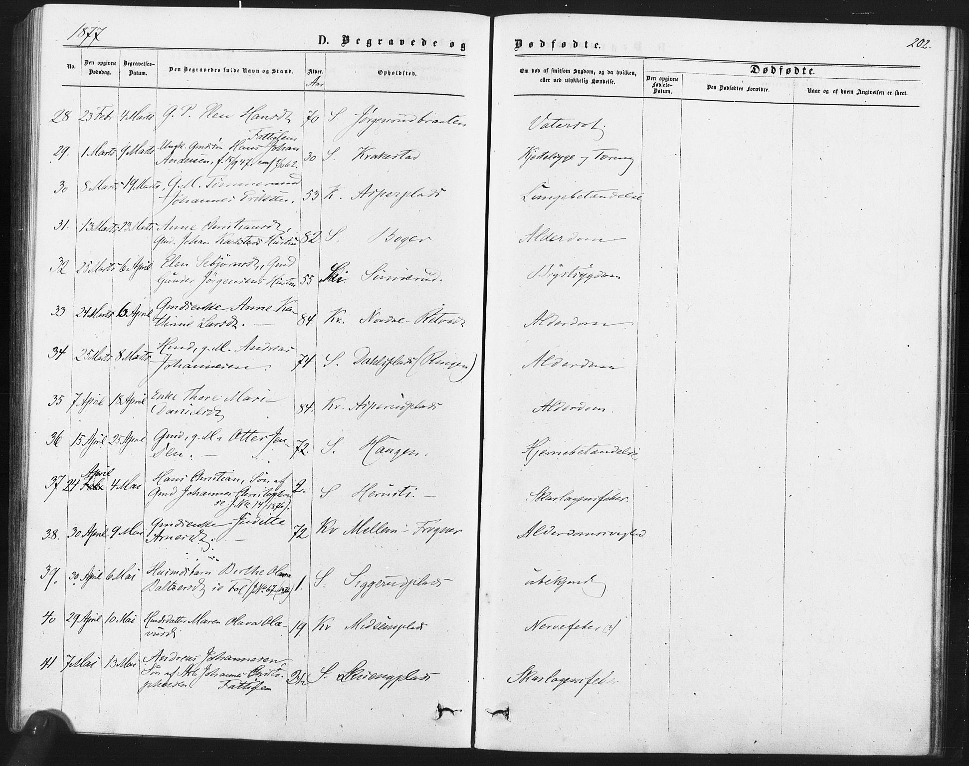 Kråkstad prestekontor Kirkebøker, AV/SAO-A-10125a/F/Fa/L0008: Parish register (official) no. I 8, 1870-1879, p. 202