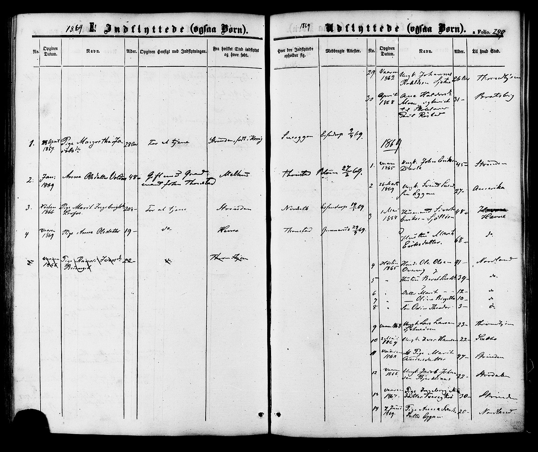 Ministerialprotokoller, klokkerbøker og fødselsregistre - Sør-Trøndelag, AV/SAT-A-1456/618/L0442: Parish register (official) no. 618A06 /1, 1863-1879, p. 290