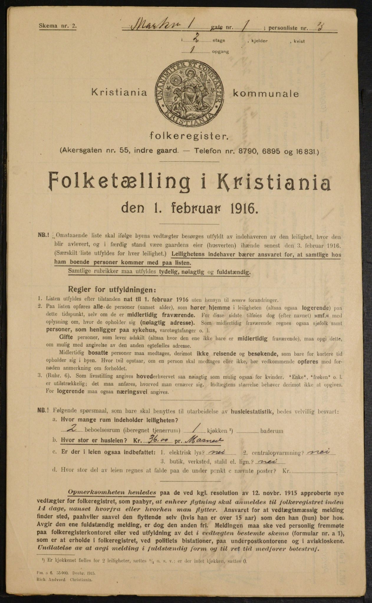 OBA, Municipal Census 1916 for Kristiania, 1916, p. 64372