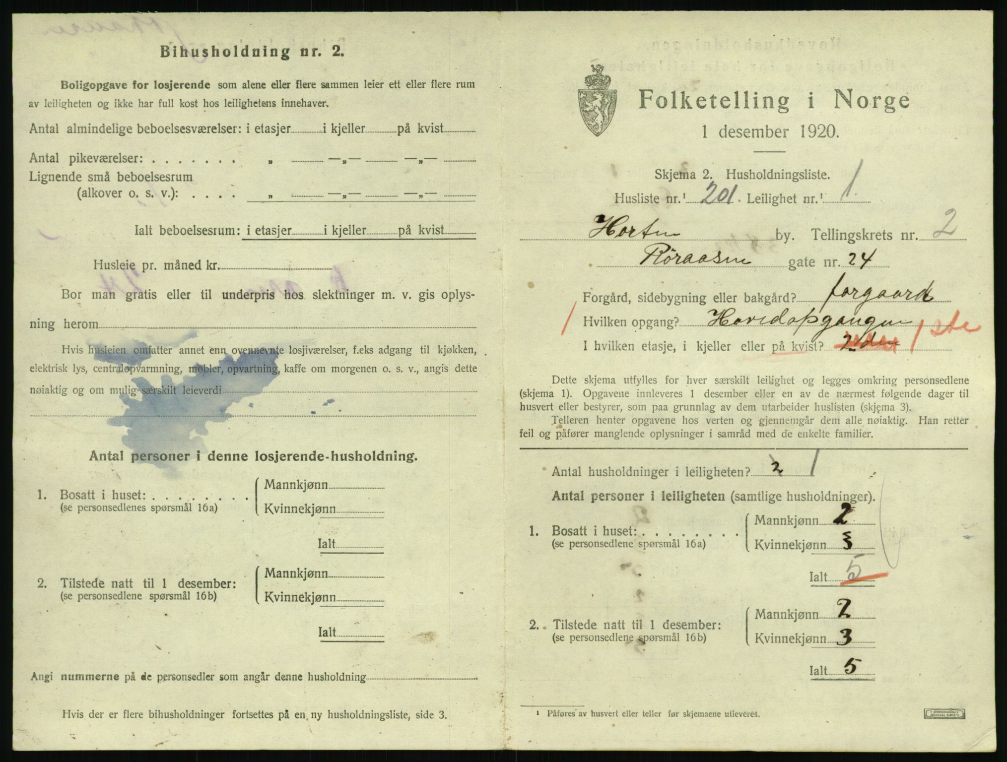 SAKO, 1920 census for Horten, 1920, p. 4065