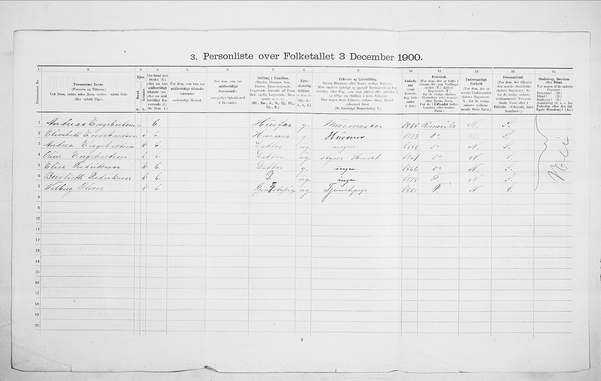SAO, 1900 census for Kristiania, 1900, p. 80566
