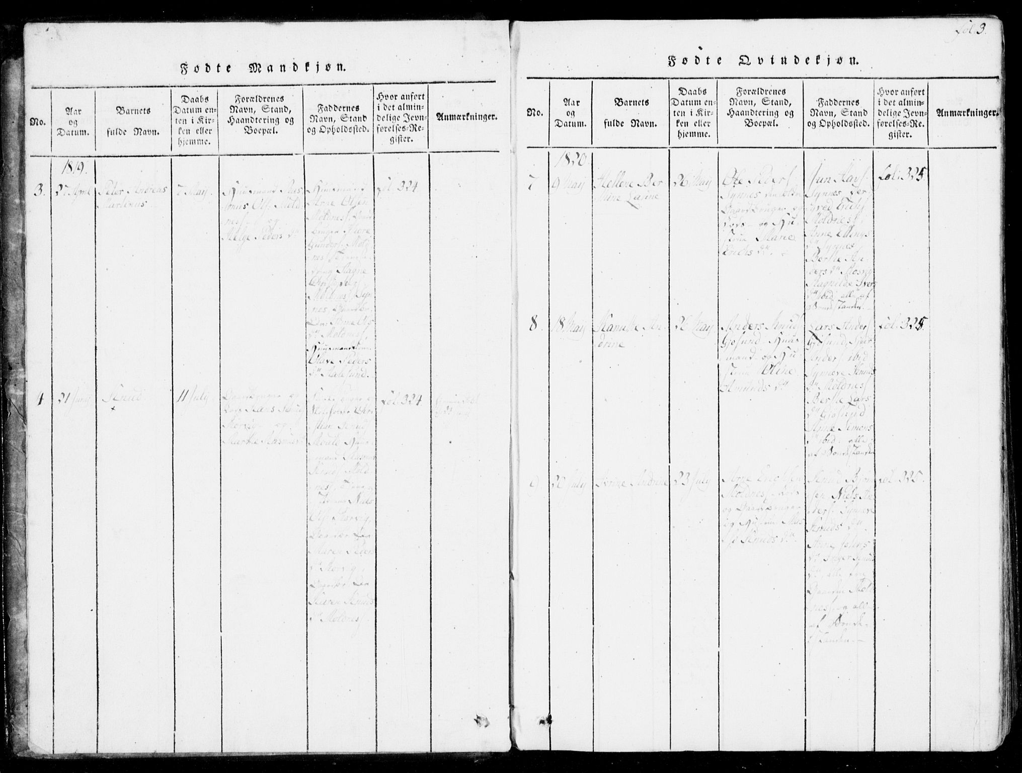 Ministerialprotokoller, klokkerbøker og fødselsregistre - Møre og Romsdal, AV/SAT-A-1454/537/L0517: Parish register (official) no. 537A01, 1818-1862, p. 3