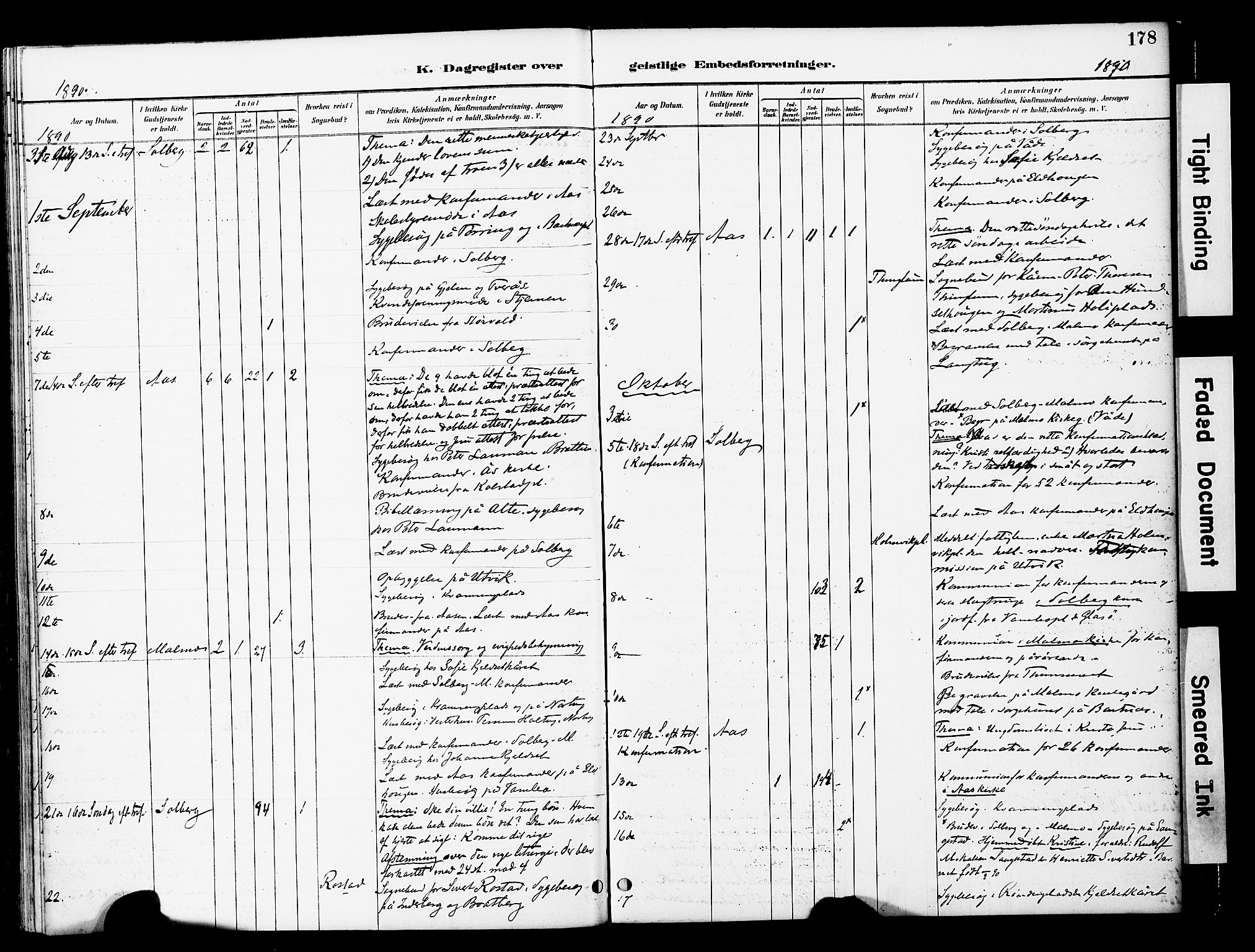 Ministerialprotokoller, klokkerbøker og fødselsregistre - Nord-Trøndelag, AV/SAT-A-1458/741/L0396: Parish register (official) no. 741A10, 1889-1901, p. 178