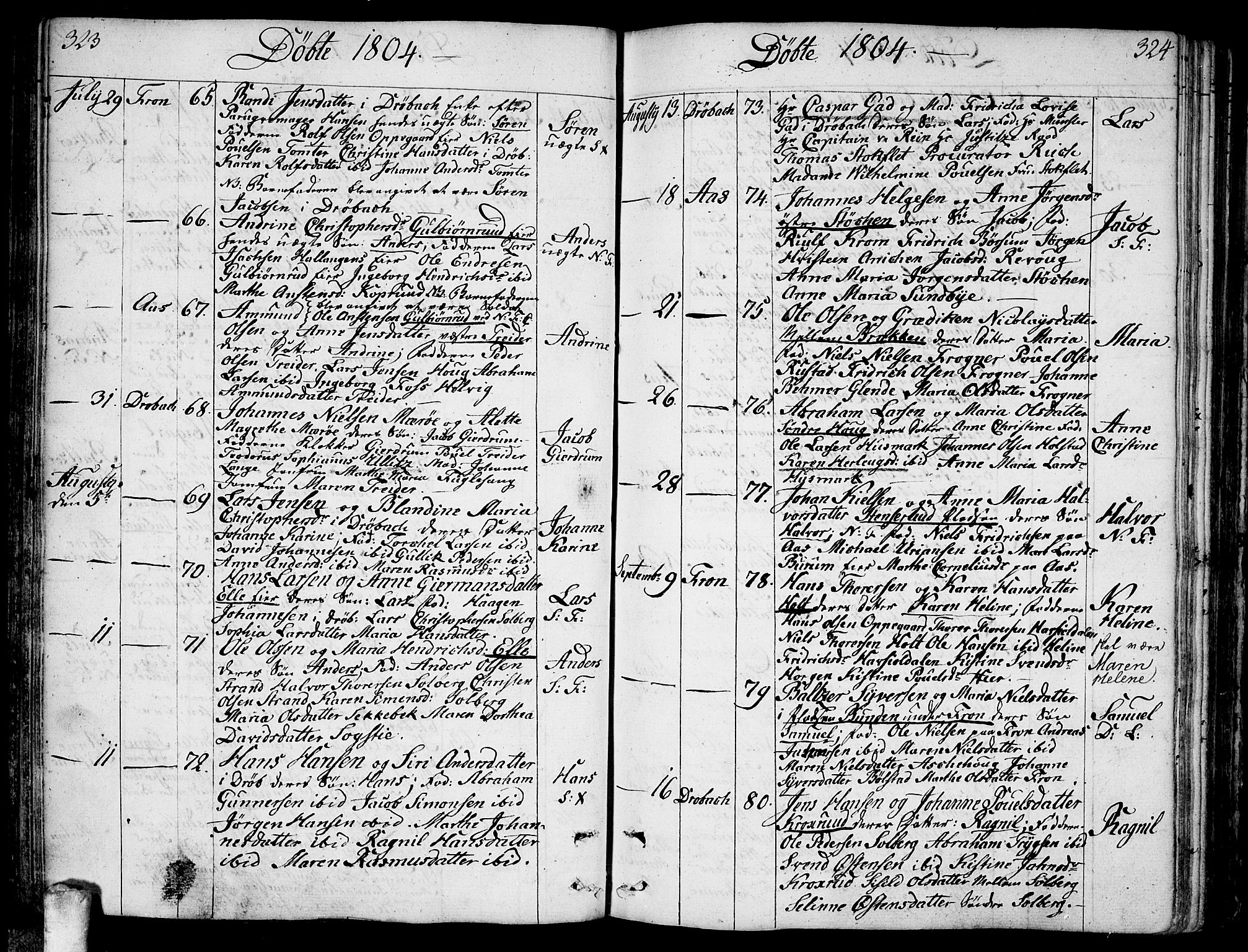 Ås prestekontor Kirkebøker, AV/SAO-A-10894/F/Fa/L0002: Parish register (official) no. I 2, 1778-1813, p. 323-324