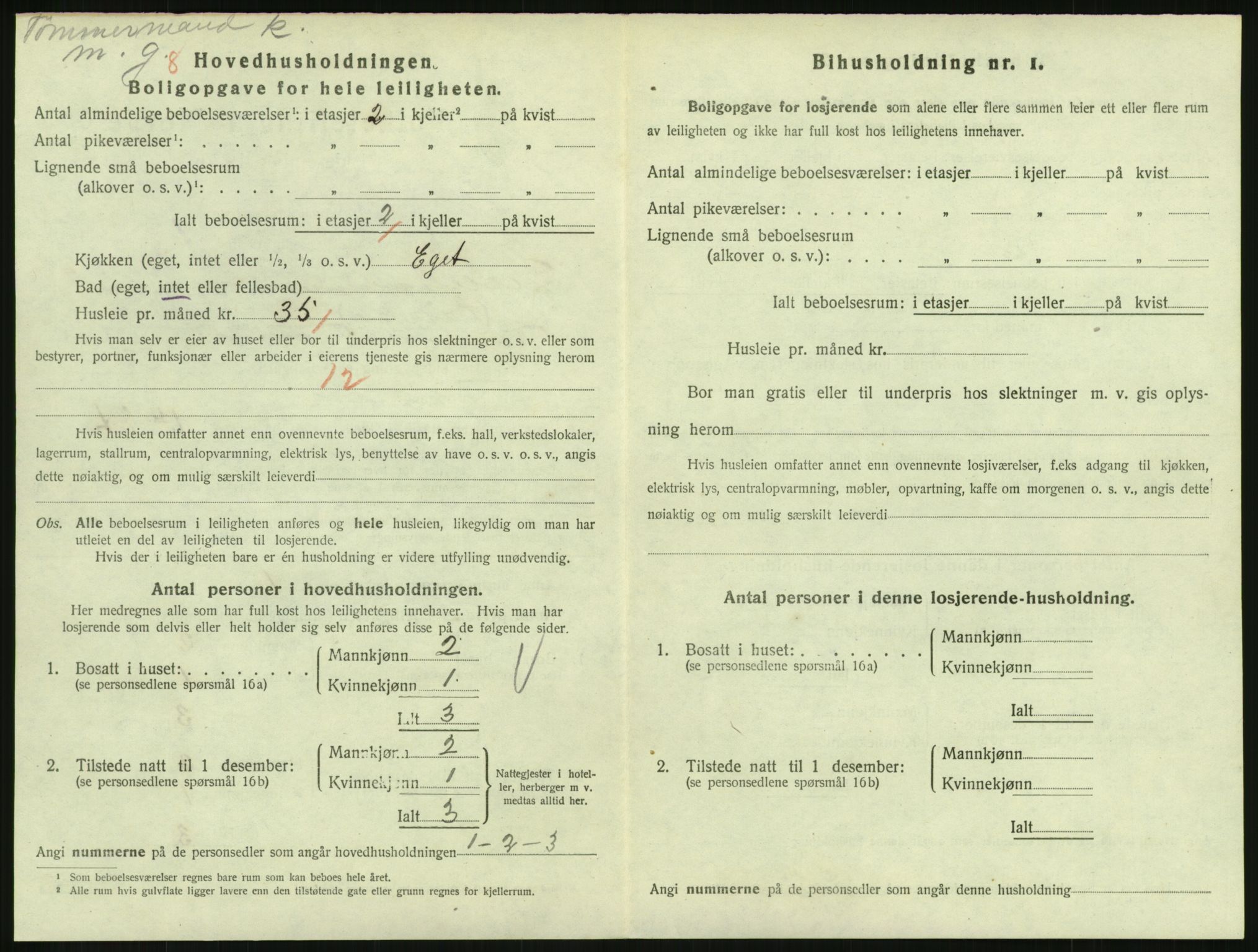 SAH, 1920 census for Lillehammer, 1920, p. 2753