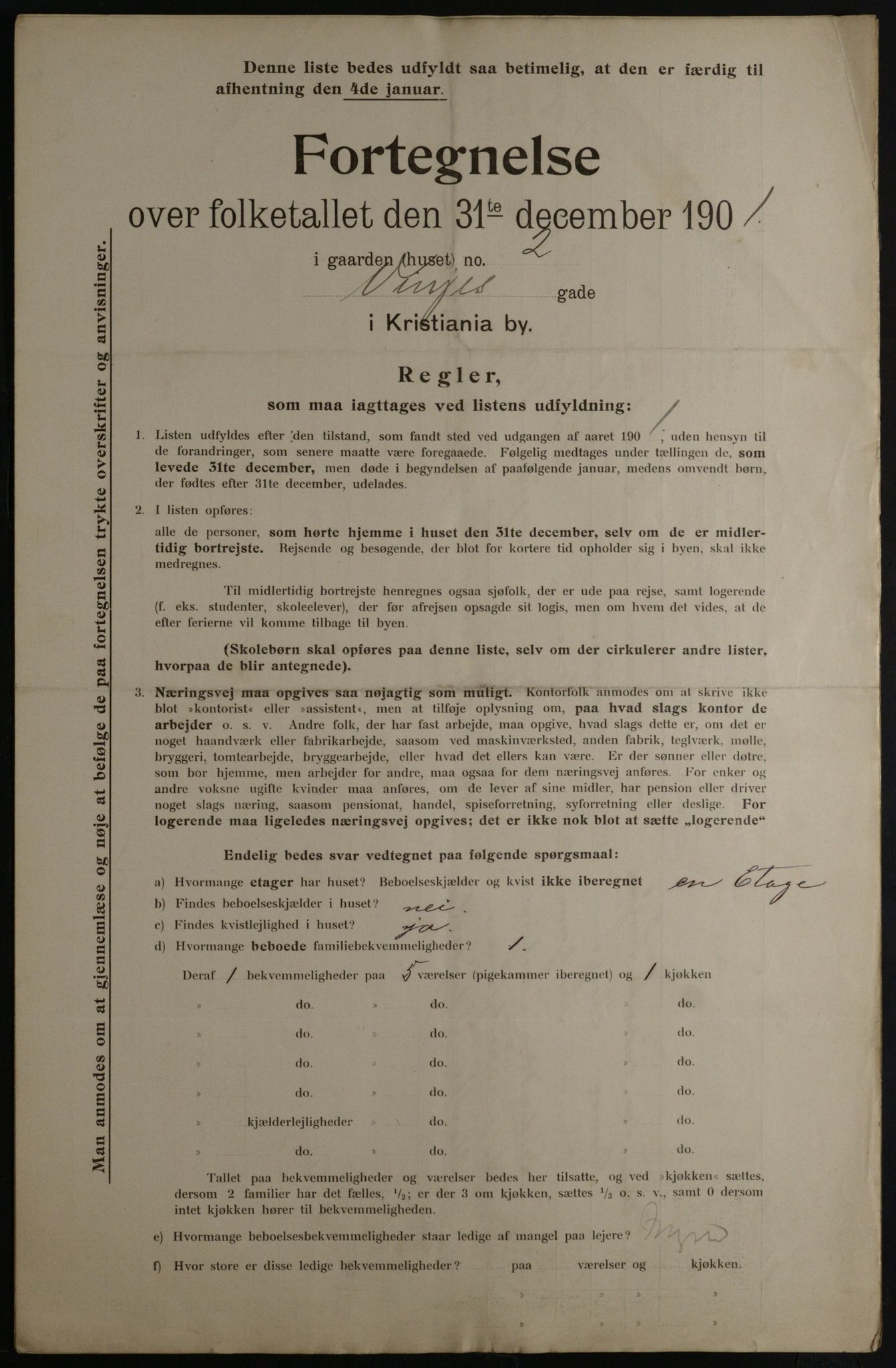 OBA, Municipal Census 1901 for Kristiania, 1901, p. 18981