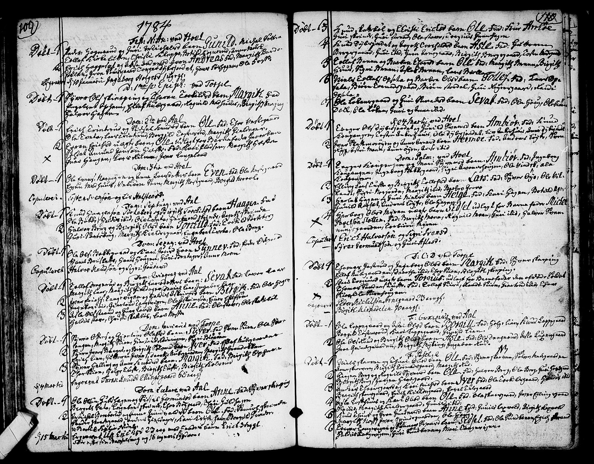 Ål kirkebøker, SAKO/A-249/F/Fa/L0002: Parish register (official) no. I 2, 1771-1806, p. 109-110