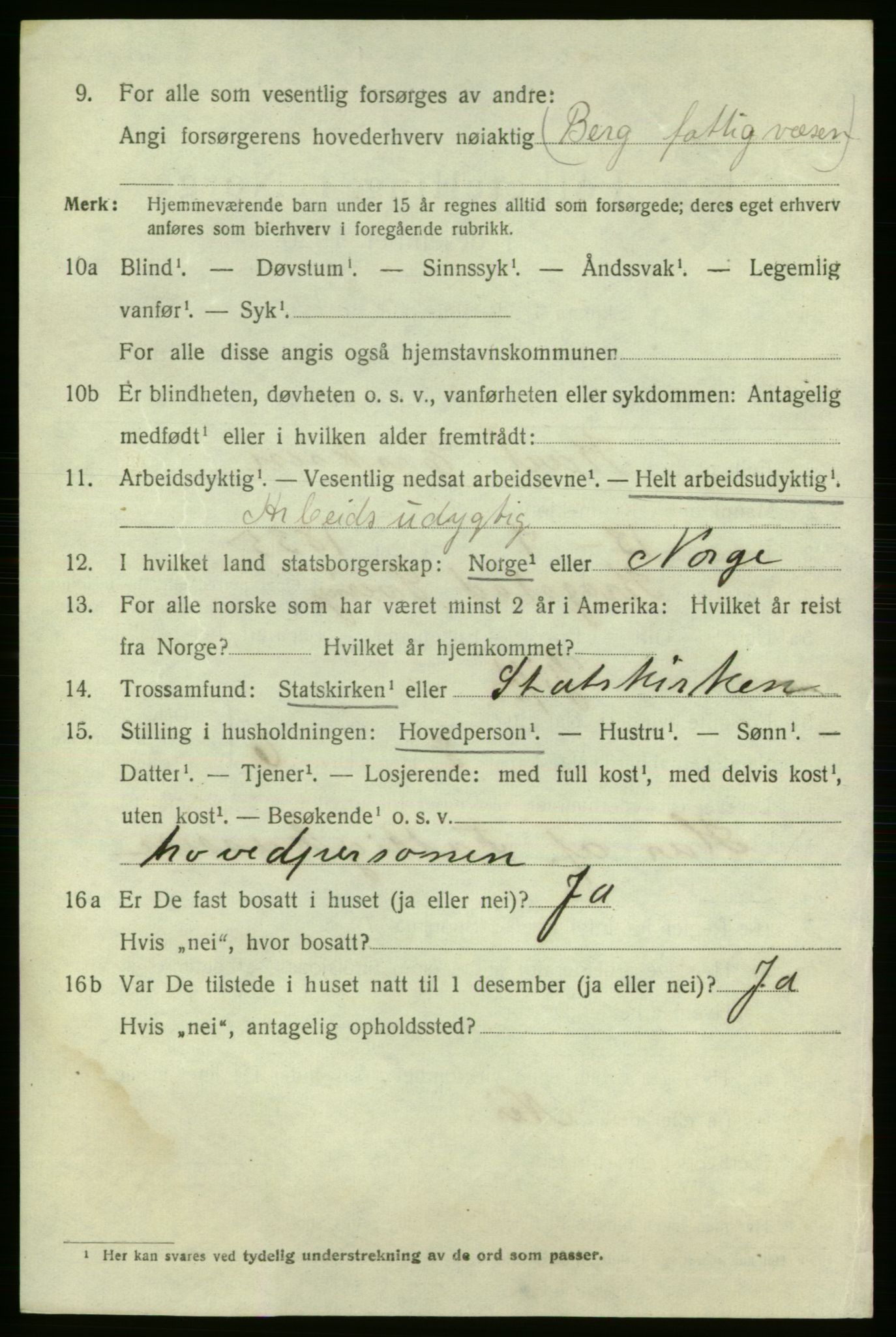 SAO, 1920 census for Fredrikshald, 1920, p. 16210