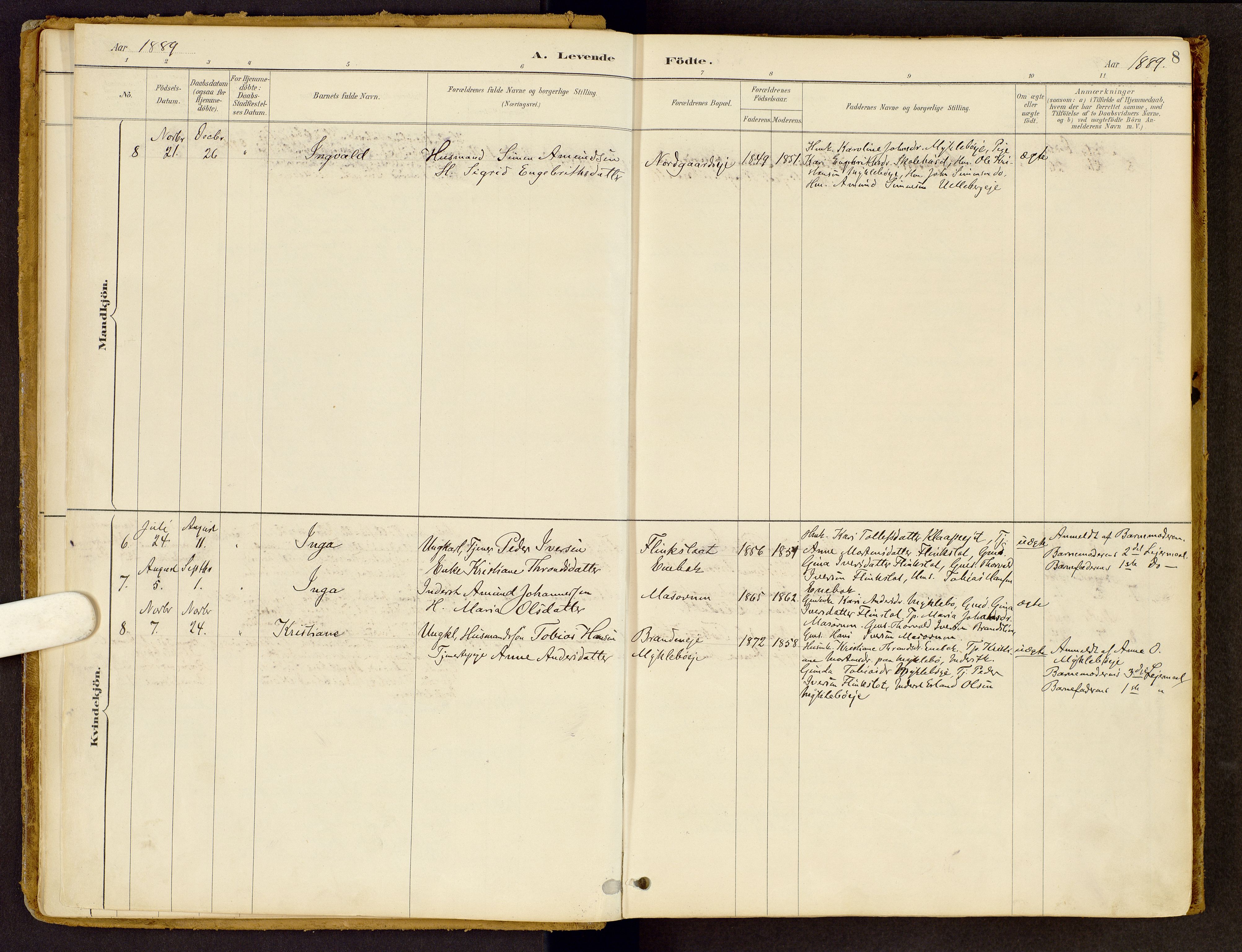 Vestre Gausdal prestekontor, AV/SAH-PREST-094/H/Ha/Haa/L0002: Parish register (official) no. 2, 1887-1918, p. 8