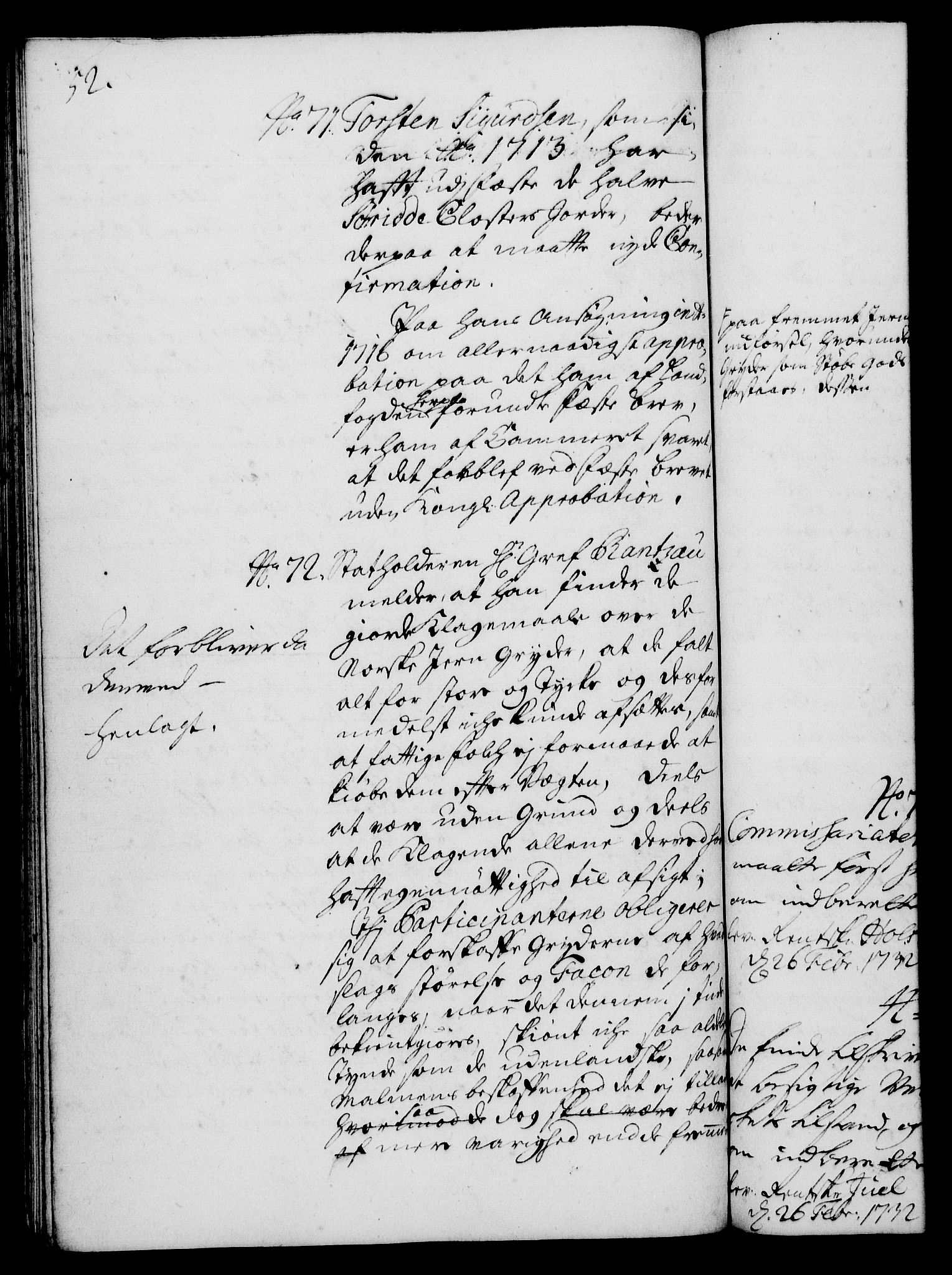 Rentekammeret, Kammerkanselliet, RA/EA-3111/G/Gh/Gha/L0014: Norsk ekstraktmemorialprotokoll. Merket RK 53.59, 1731-1732, p. 52