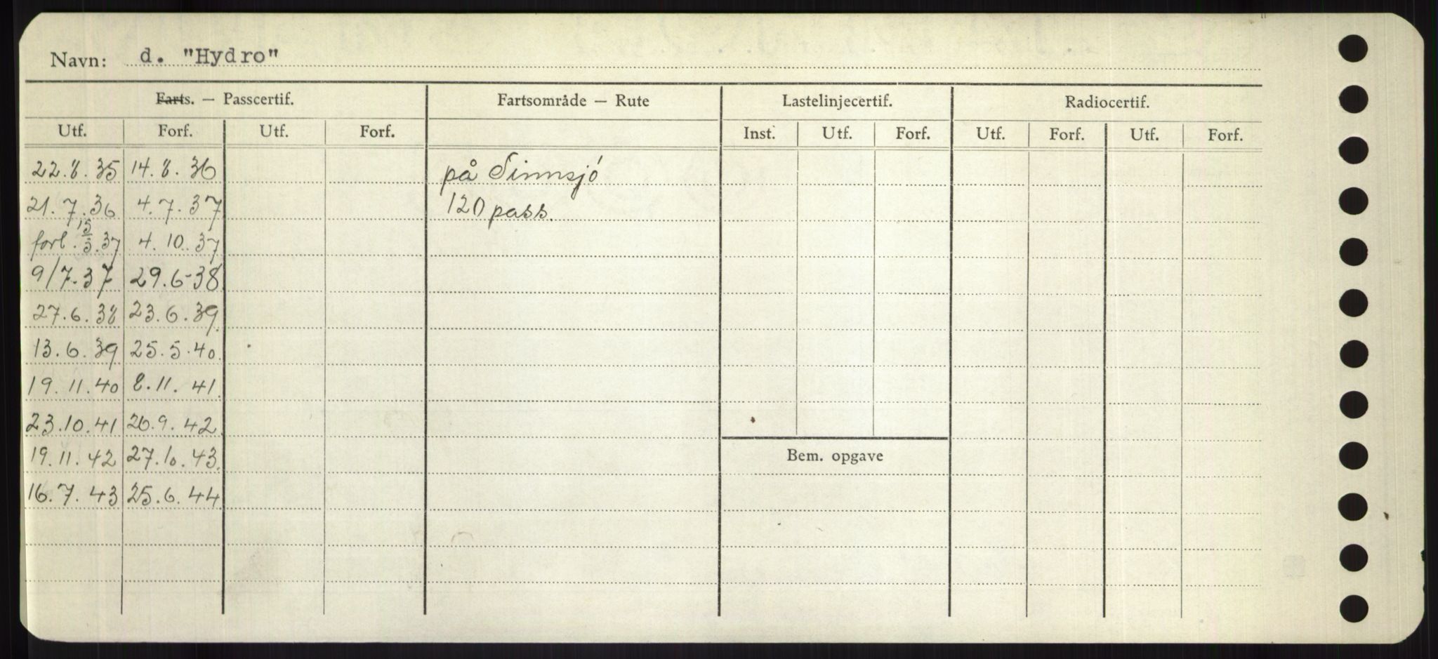 Sjøfartsdirektoratet med forløpere, Skipsmålingen, RA/S-1627/H/Hd/L0017: Fartøy, Holi-Hå, p. 214