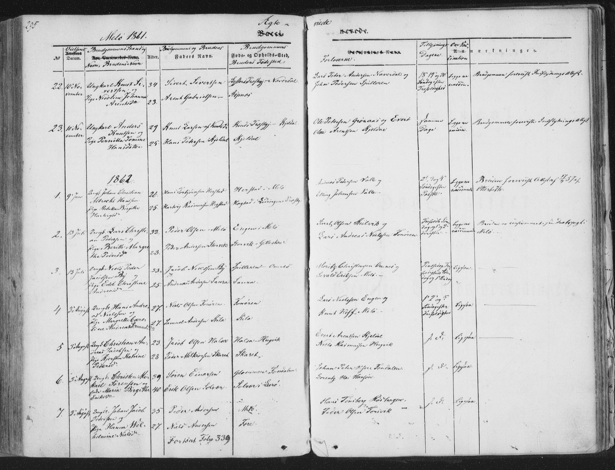 Ministerialprotokoller, klokkerbøker og fødselsregistre - Nordland, AV/SAT-A-1459/841/L0604: Parish register (official) no. 841A09 /2, 1845-1862, p. 295