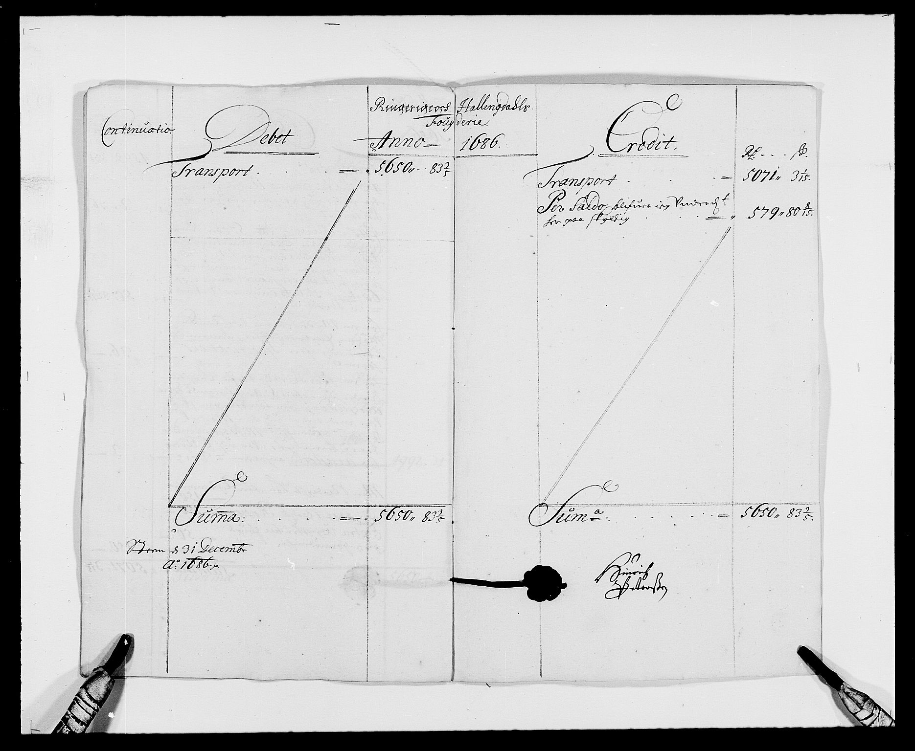 Rentekammeret inntil 1814, Reviderte regnskaper, Fogderegnskap, AV/RA-EA-4092/R21/L1446: Fogderegnskap Ringerike og Hallingdal, 1683-1686, p. 419