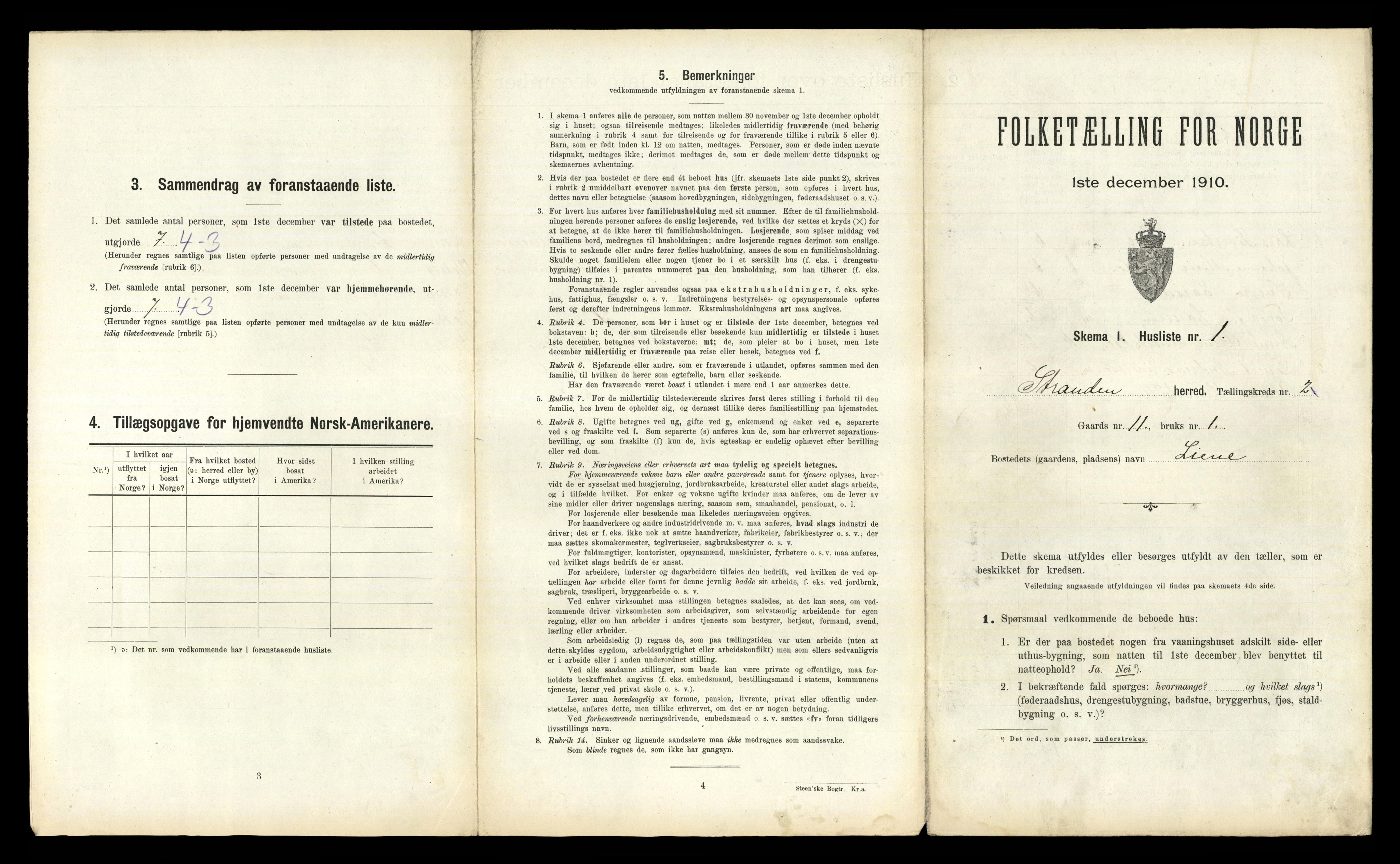 RA, 1910 census for Stranda, 1910, p. 90