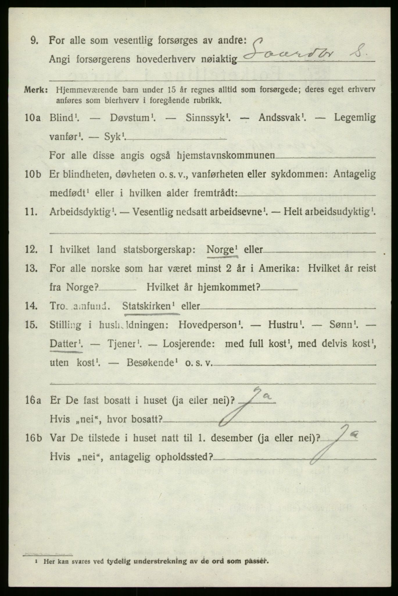 SAB, 1920 census for Innvik, 1920, p. 4110