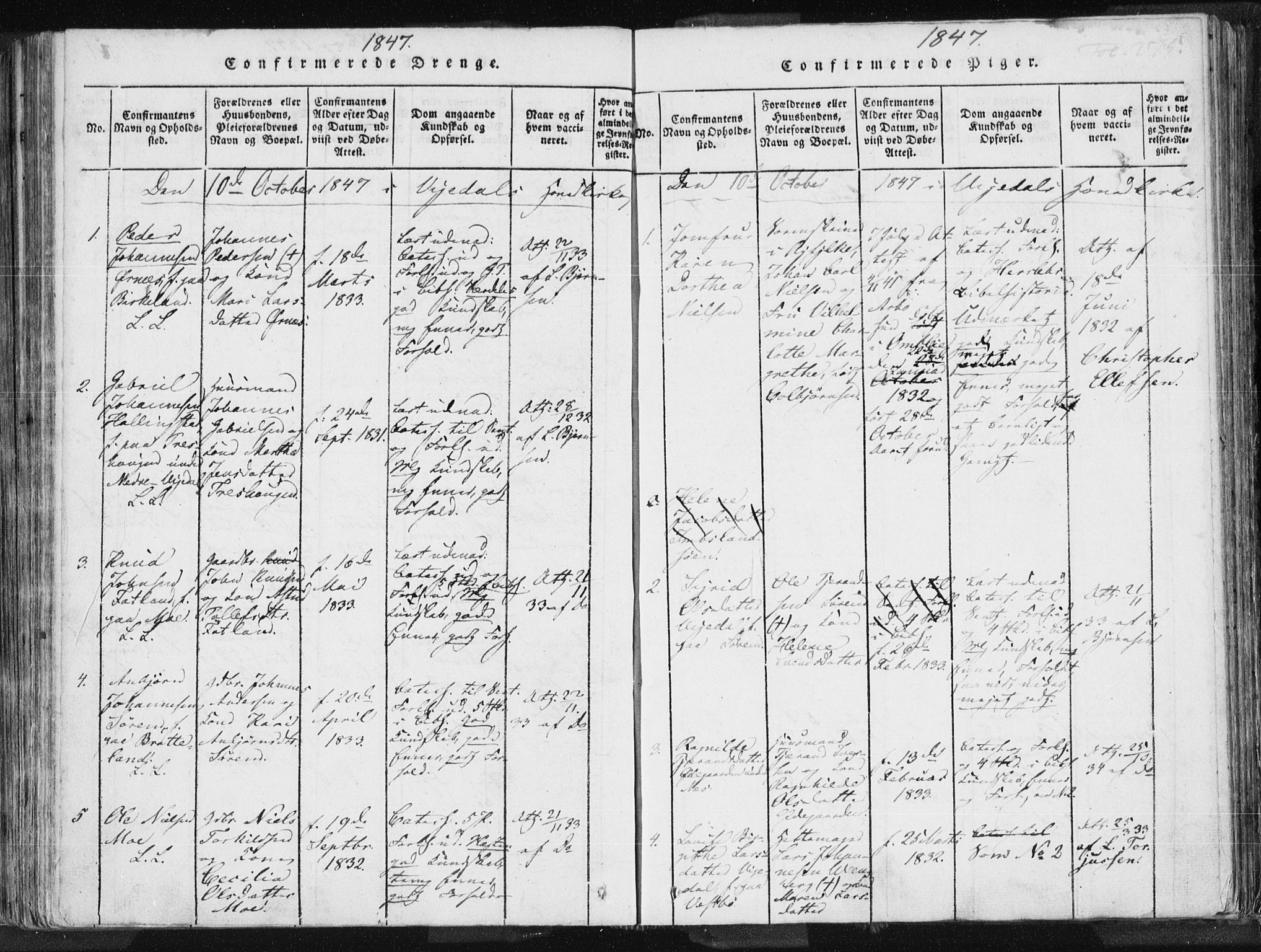 Vikedal sokneprestkontor, AV/SAST-A-101840/01/IV: Parish register (official) no. A 3, 1817-1850, p. 275