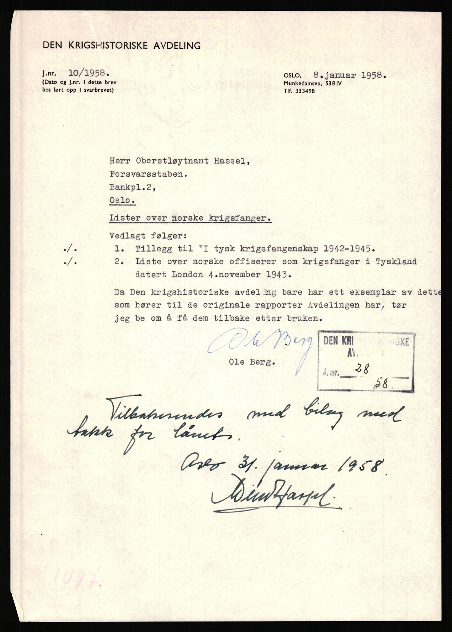 Forsvaret, Forsvarets krigshistoriske avdeling, AV/RA-RAFA-2017/Y/Yf/L0201: II-C-11-2102  -  Norske offiserer i krigsfangenskap, 1940-1945, p. 352