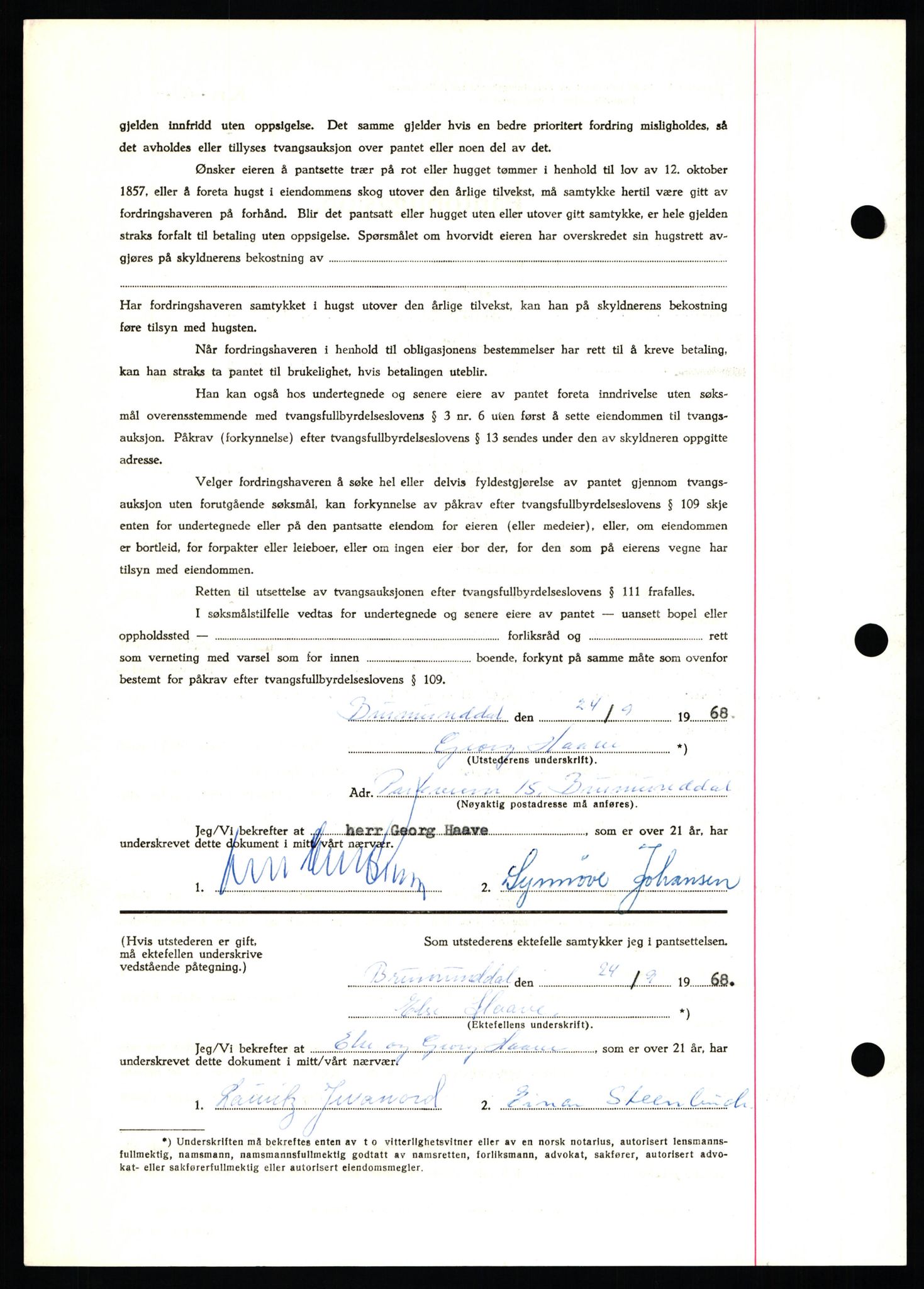 Nord-Hedmark sorenskriveri, AV/SAH-TING-012/H/Hb/Hbf/L0077: Mortgage book no. B77, 1968-1969, Diary no: : 5183/1968