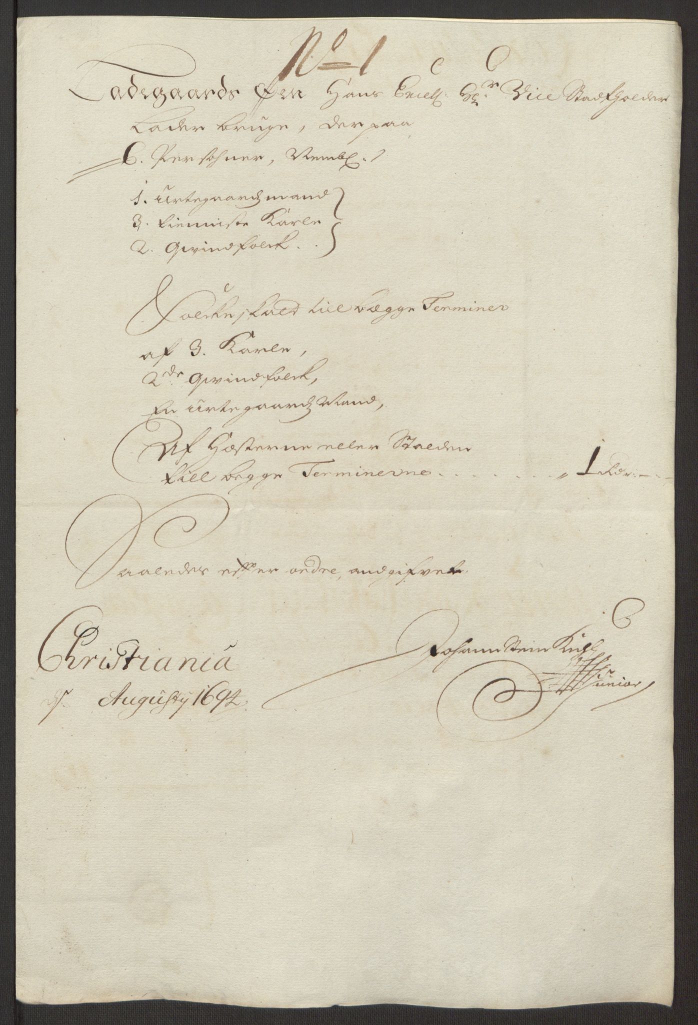 Rentekammeret inntil 1814, Reviderte regnskaper, Fogderegnskap, AV/RA-EA-4092/R10/L0438: Fogderegnskap Aker og Follo, 1694, p. 205