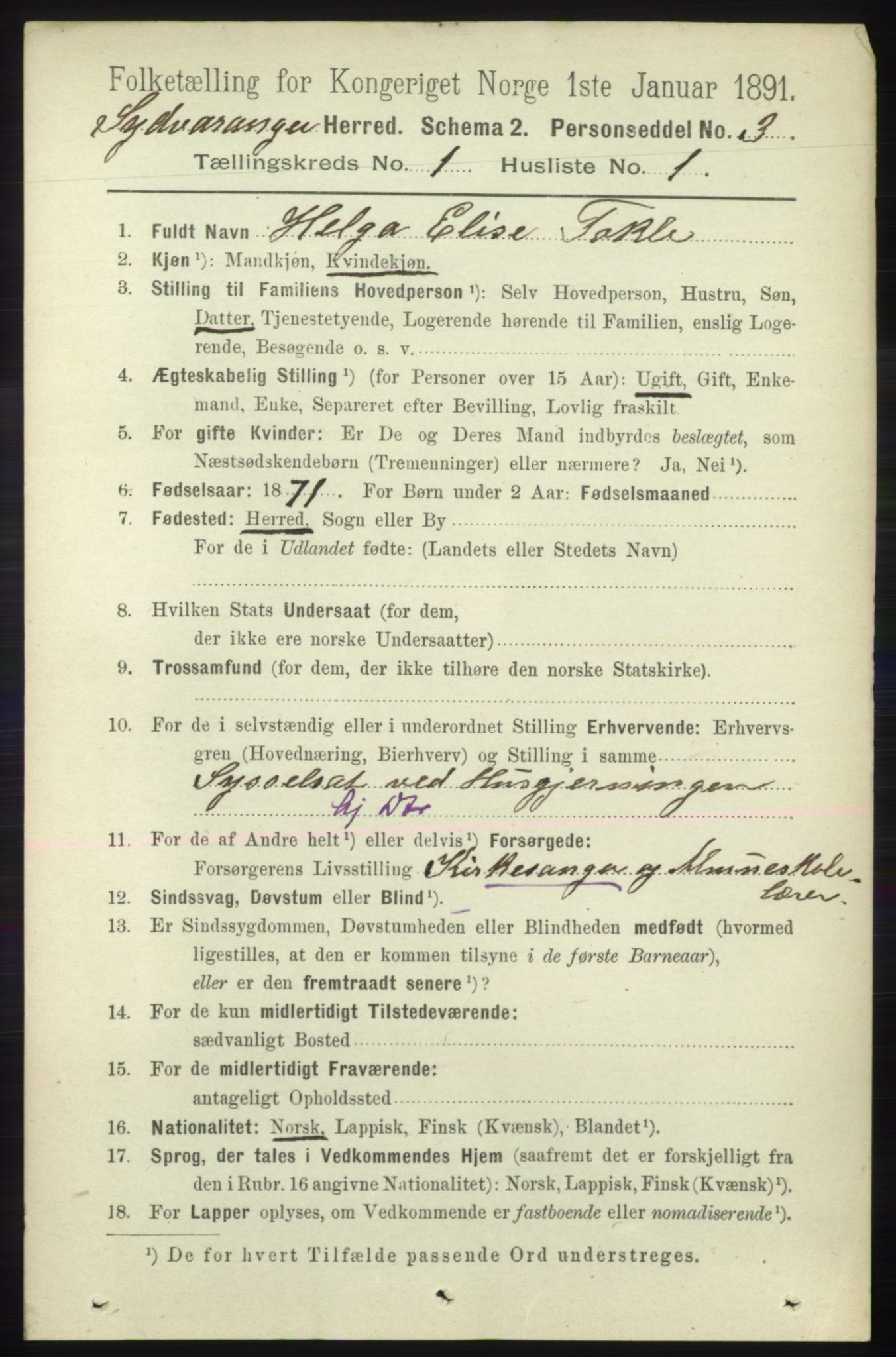 RA, 1891 census for 2030 Sør-Varanger, 1891, p. 64