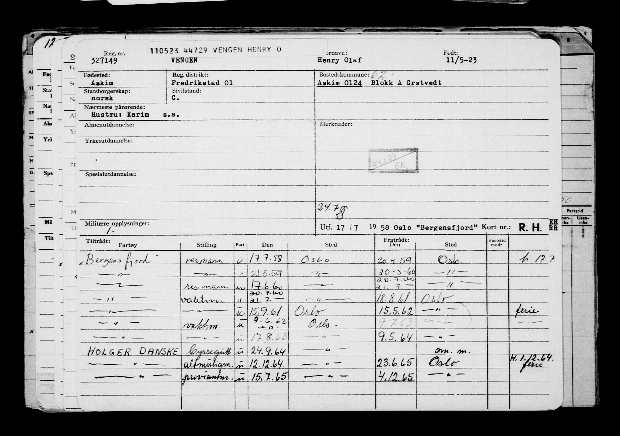 Direktoratet for sjømenn, AV/RA-S-3545/G/Gb/L0219: Hovedkort, 1923, p. 27