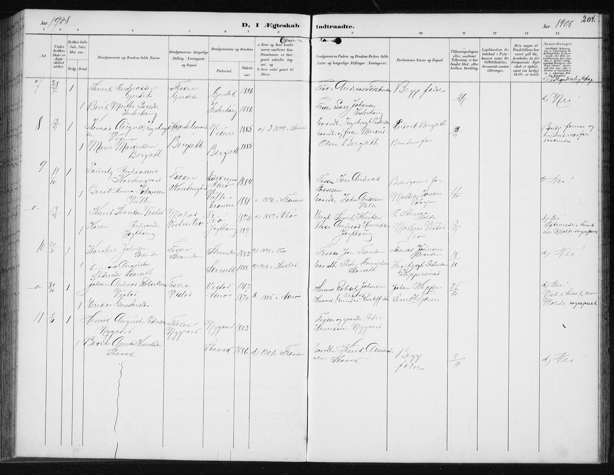 Ministerialprotokoller, klokkerbøker og fødselsregistre - Møre og Romsdal, SAT/A-1454/566/L0773: Parish register (copy) no. 566C02, 1892-1909, p. 204