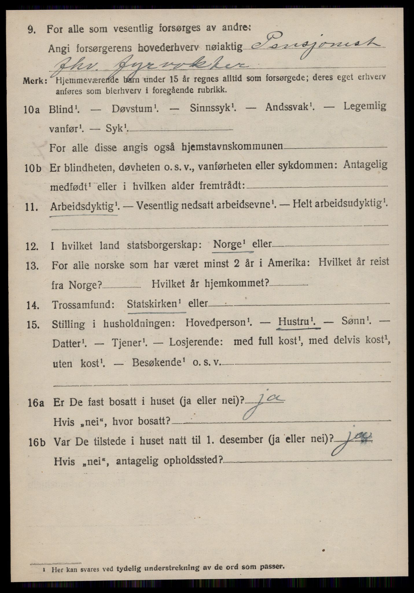 SAT, 1920 census for Volda, 1920, p. 3679