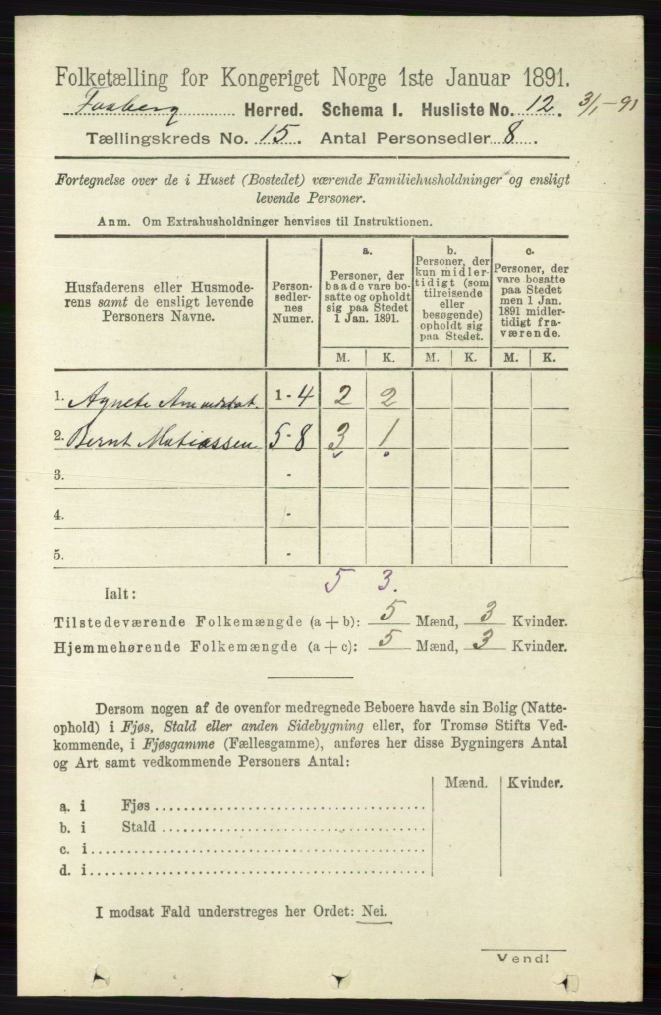 RA, 1891 census for 0524 Fåberg, 1891, p. 5844