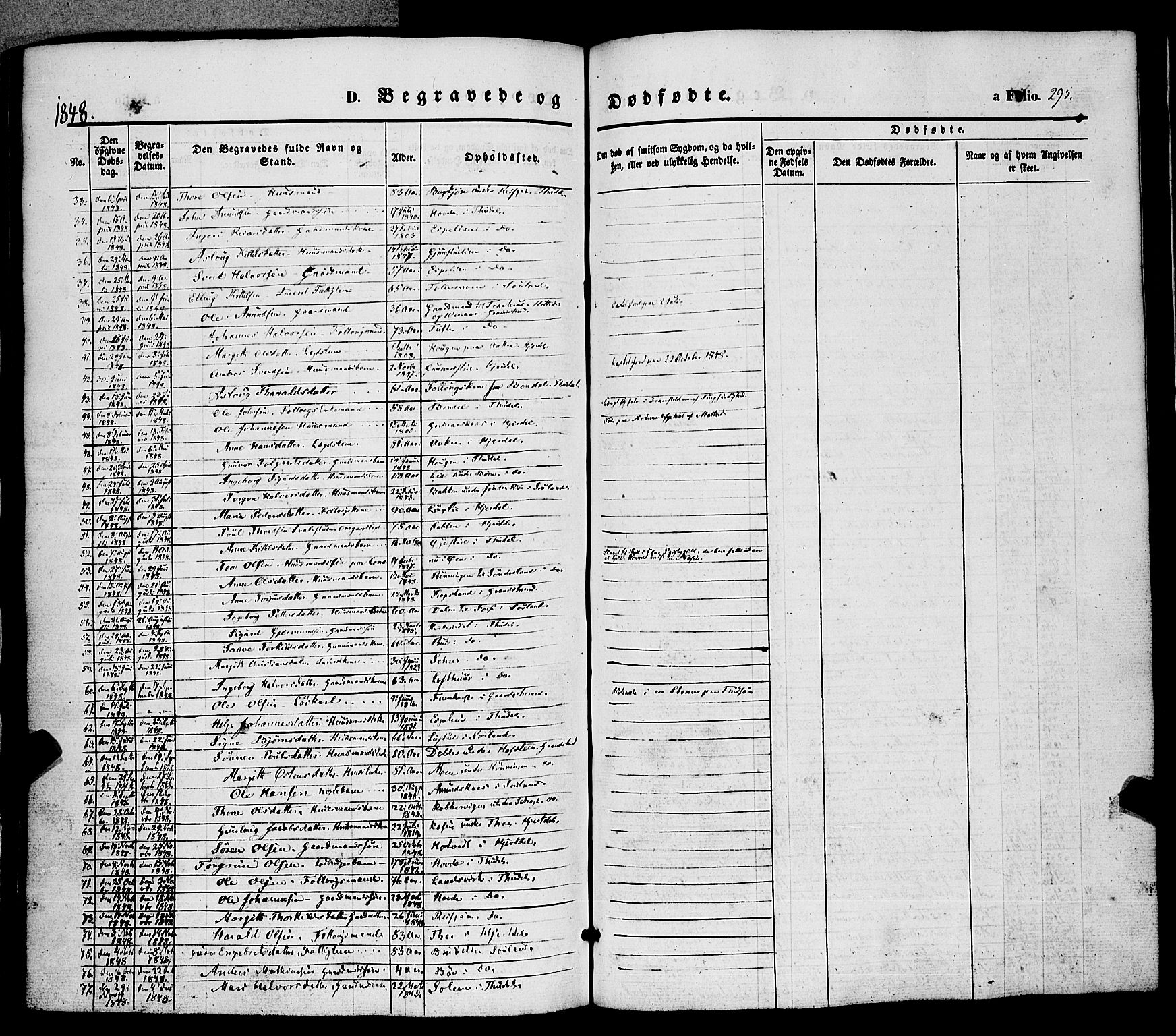 Hjartdal kirkebøker, SAKO/A-270/F/Fa/L0008: Parish register (official) no. I 8, 1844-1859, p. 295