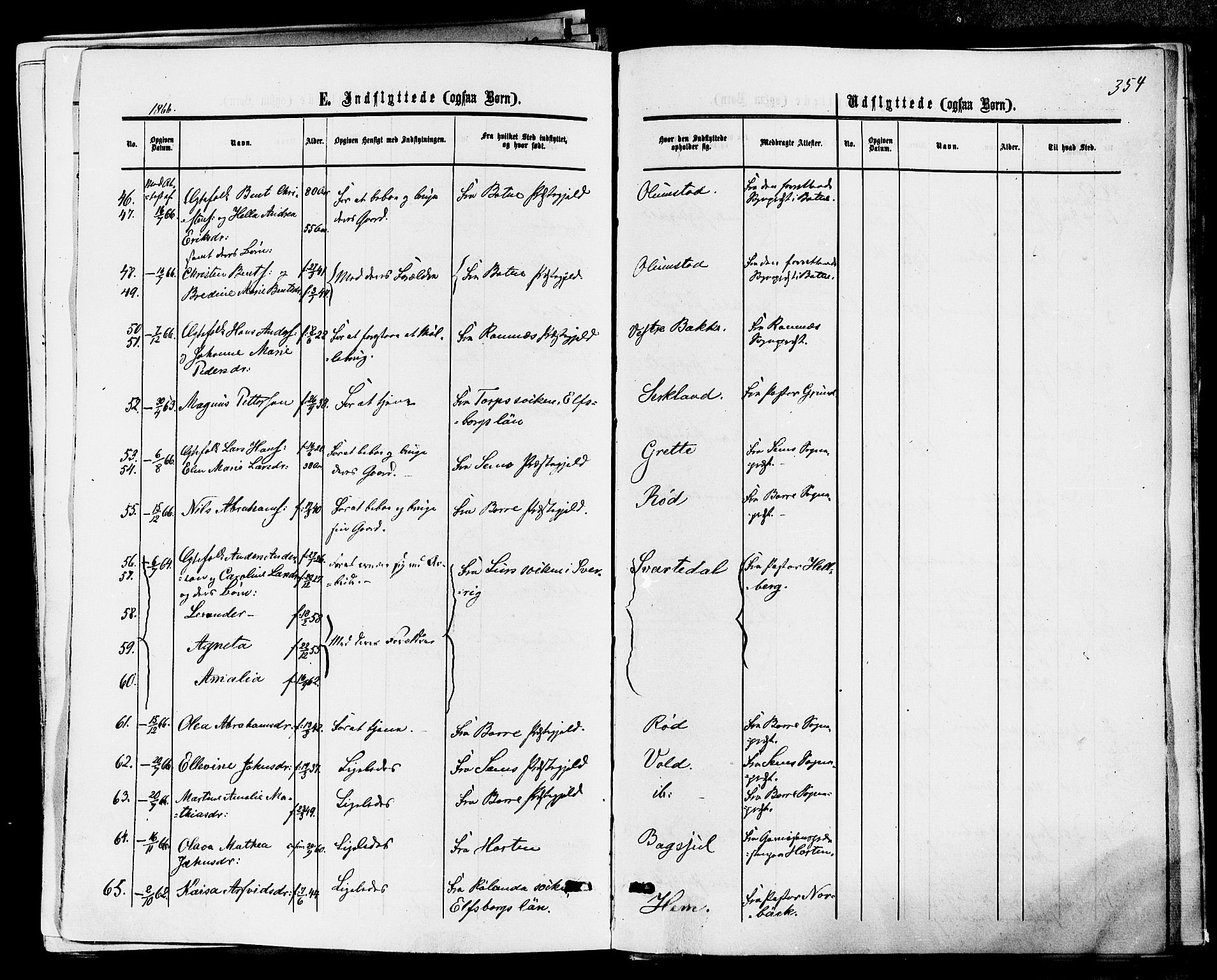 Våle kirkebøker, SAKO/A-334/F/Fa/L0010: Parish register (official) no. I 10, 1861-1877, p. 354