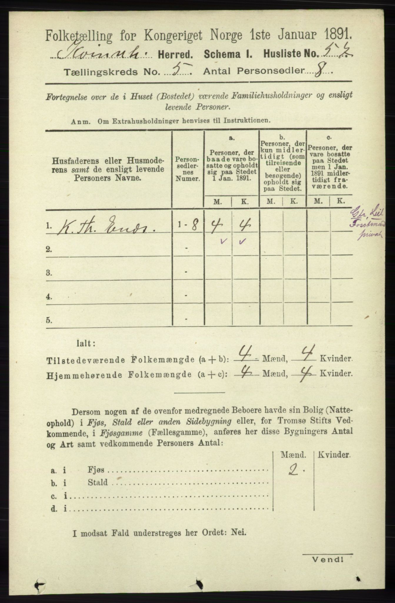 RA, 1891 census for 1224 Kvinnherad, 1891, p. 1738