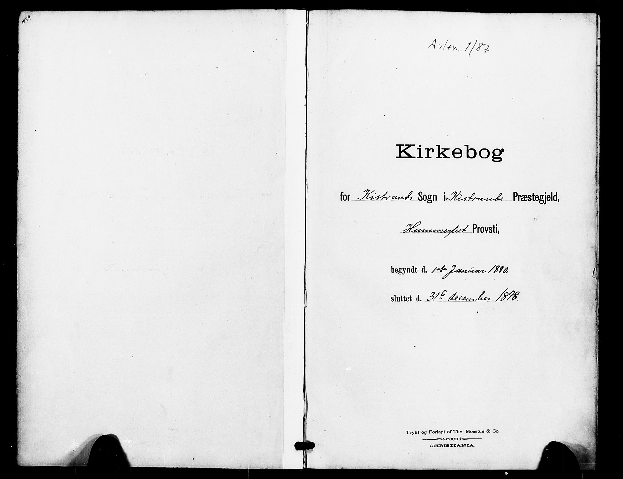 Kistrand/Porsanger sokneprestembete, SATØ/S-1351/H/Ha/L0008.kirke: Parish register (official) no. 8, 1890-1898