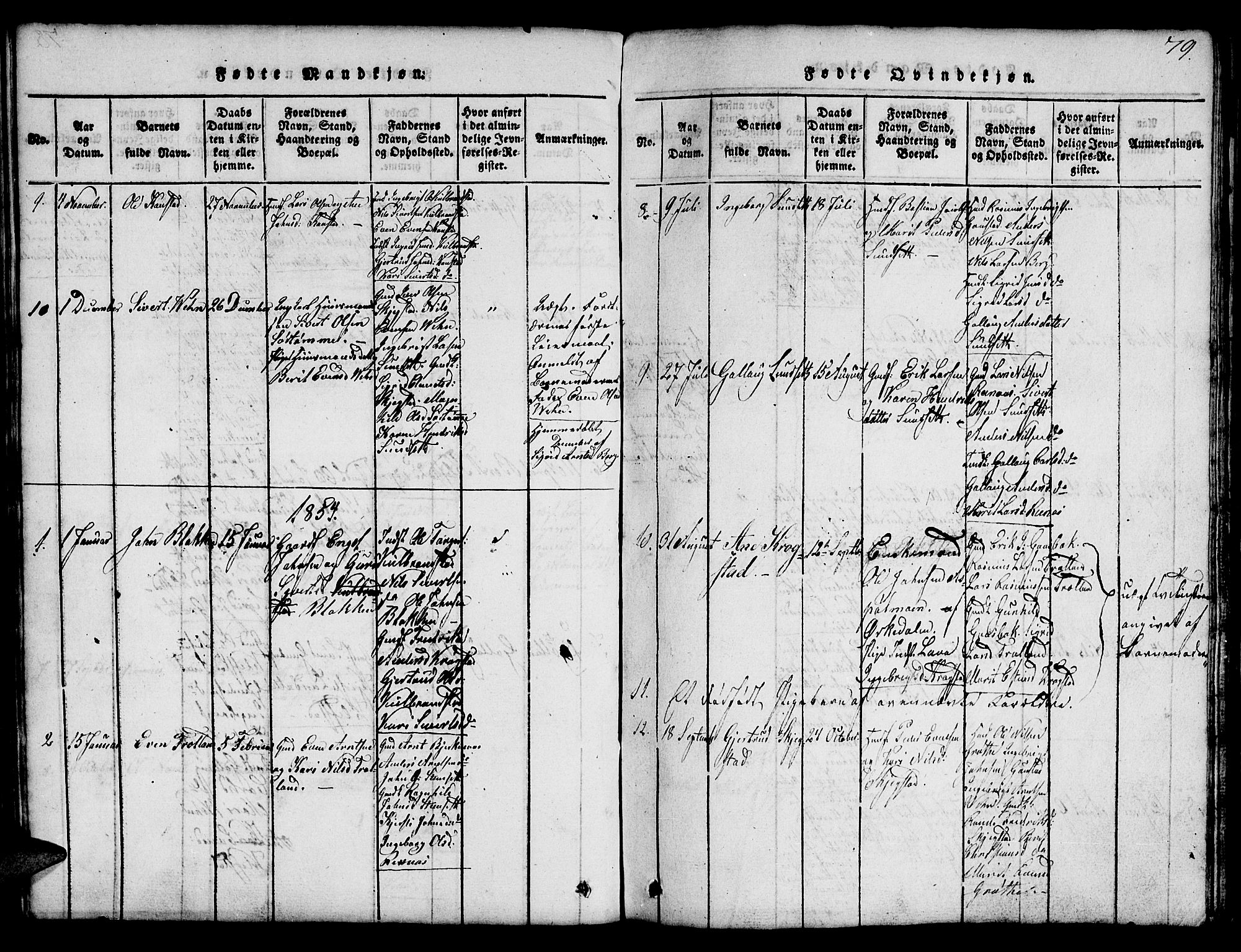 Ministerialprotokoller, klokkerbøker og fødselsregistre - Sør-Trøndelag, AV/SAT-A-1456/694/L1130: Parish register (copy) no. 694C02, 1816-1857, p. 79