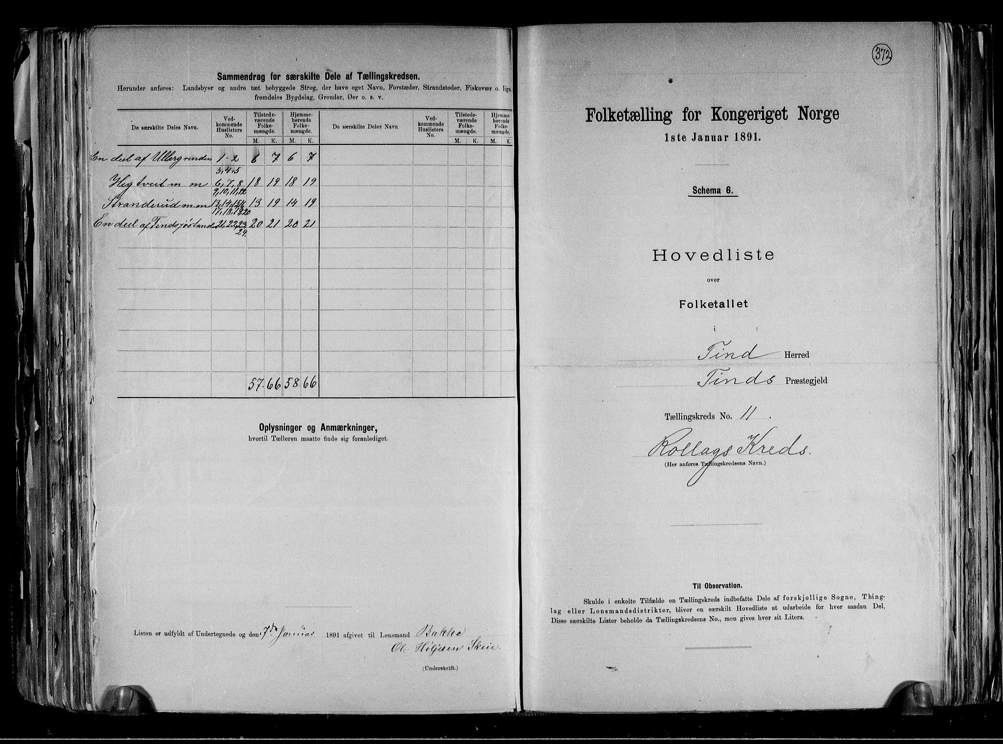 RA, 1891 census for 0826 Tinn, 1891, p. 26