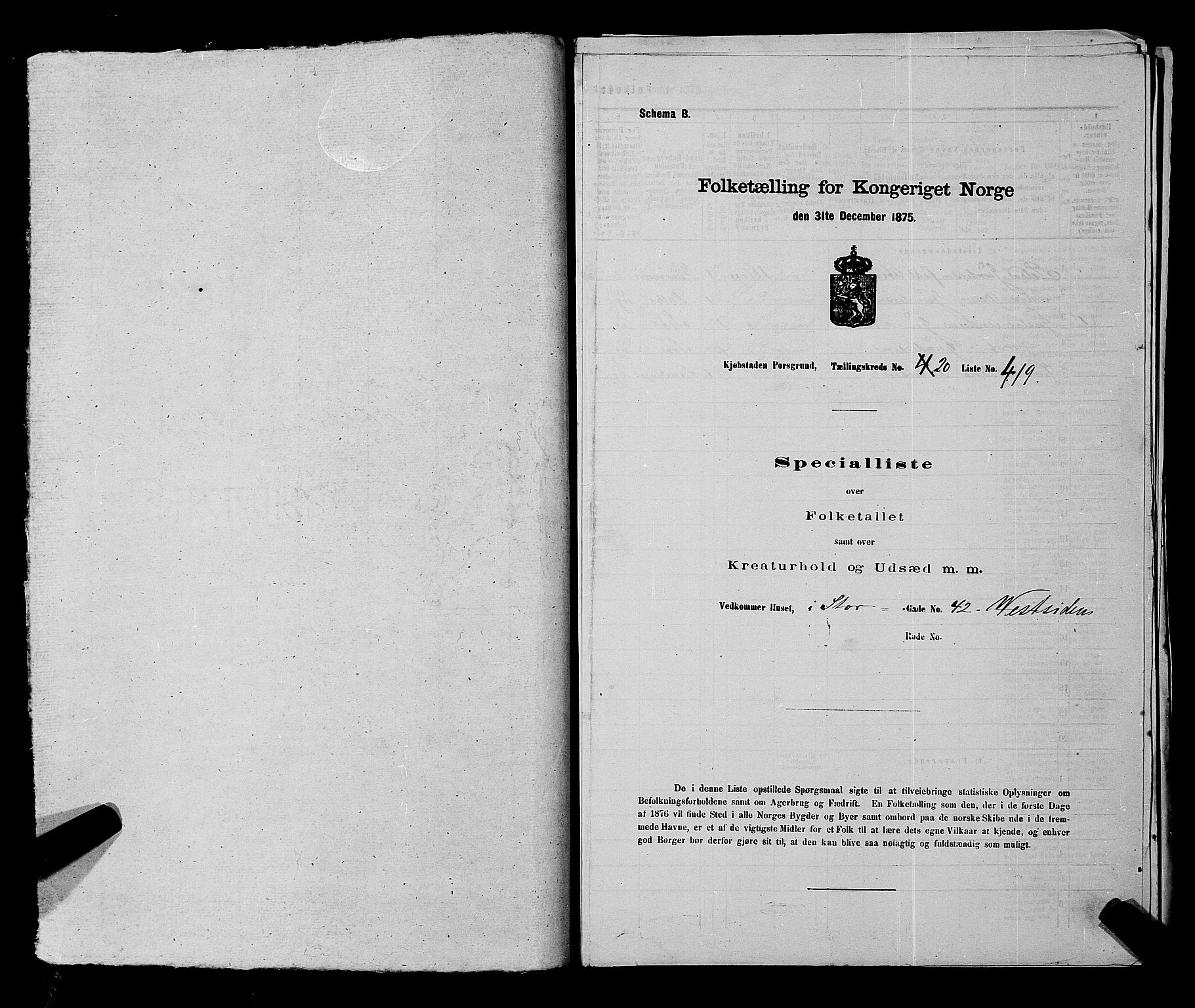 SAKO, 1875 census for 0805P Porsgrunn, 1875, p. 943