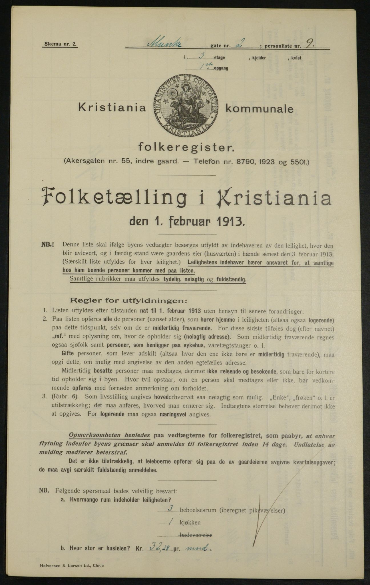 OBA, Municipal Census 1913 for Kristiania, 1913, p. 67918