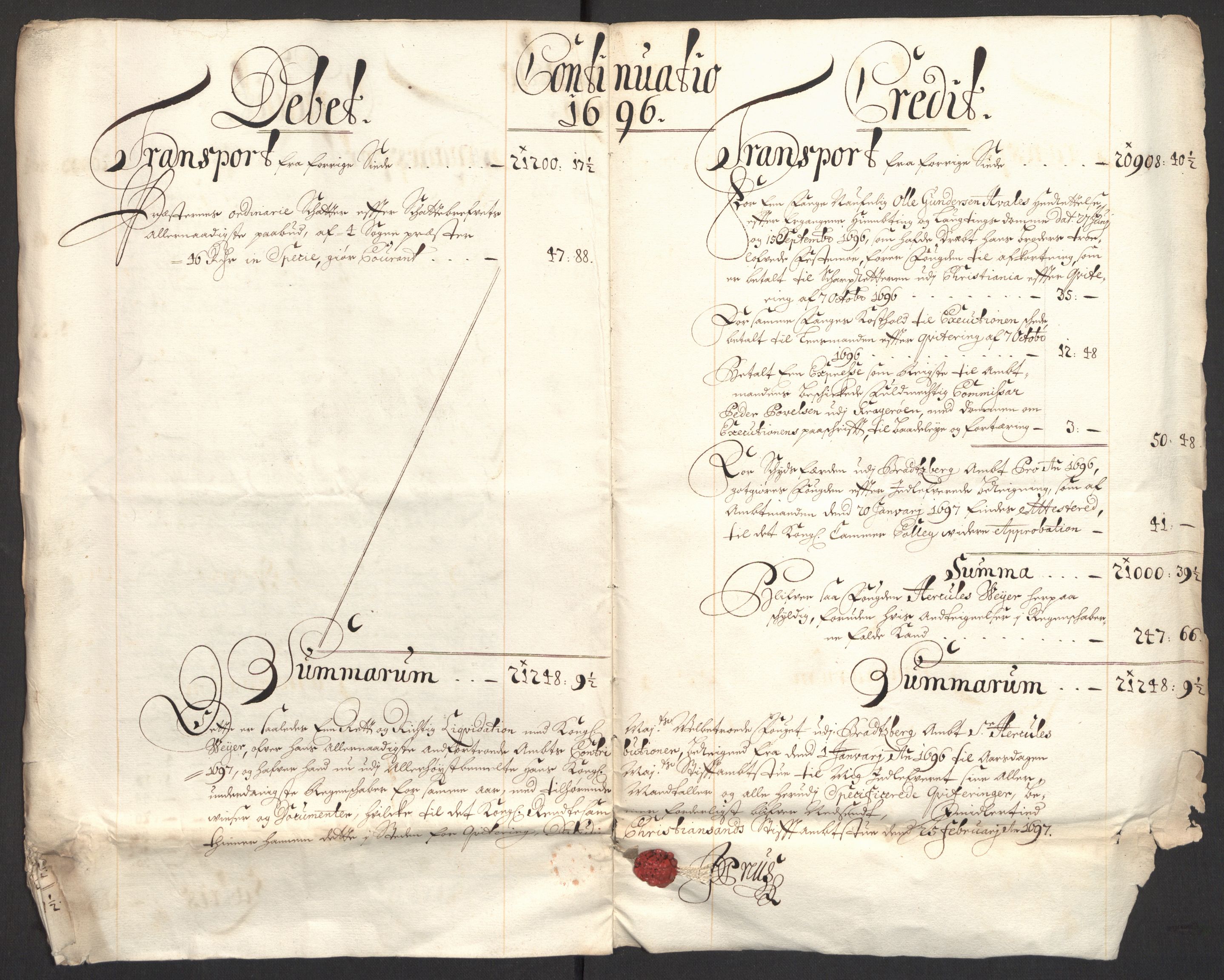 Rentekammeret inntil 1814, Reviderte regnskaper, Fogderegnskap, AV/RA-EA-4092/R36/L2094: Fogderegnskap Øvre og Nedre Telemark og Bamble, 1696, p. 29