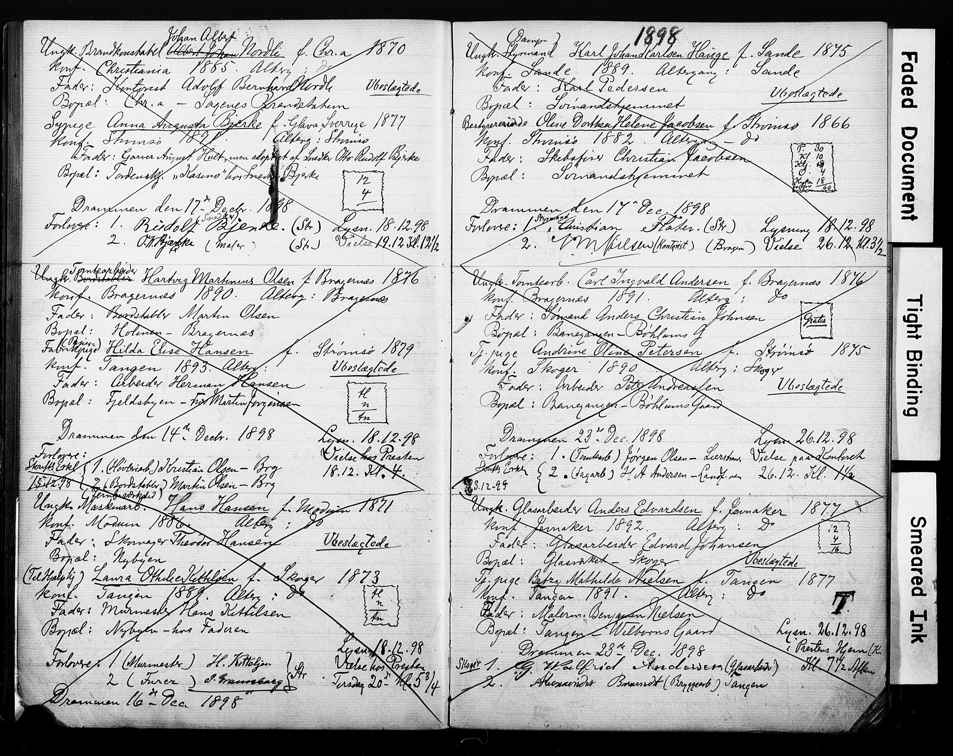 Strømsø kirkebøker, AV/SAKO-A-246/H/Ha/L0008: Banns register no. 8, 1891-1902
