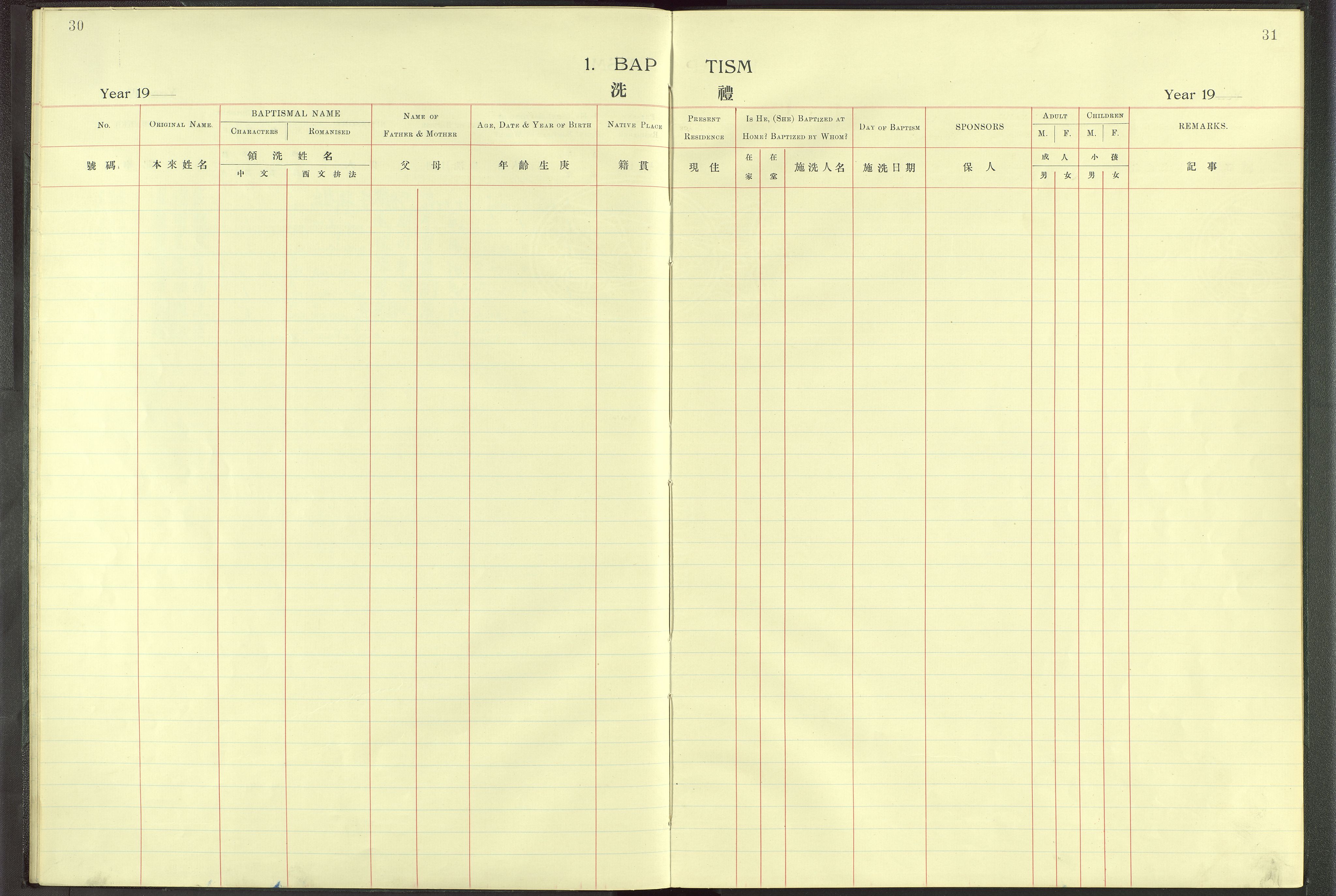 Det Norske Misjonsselskap - utland - Kina (Hunan), VID/MA-A-1065/Dm/L0004: Parish register (official) no. 49, 1913-1948, p. 30-31