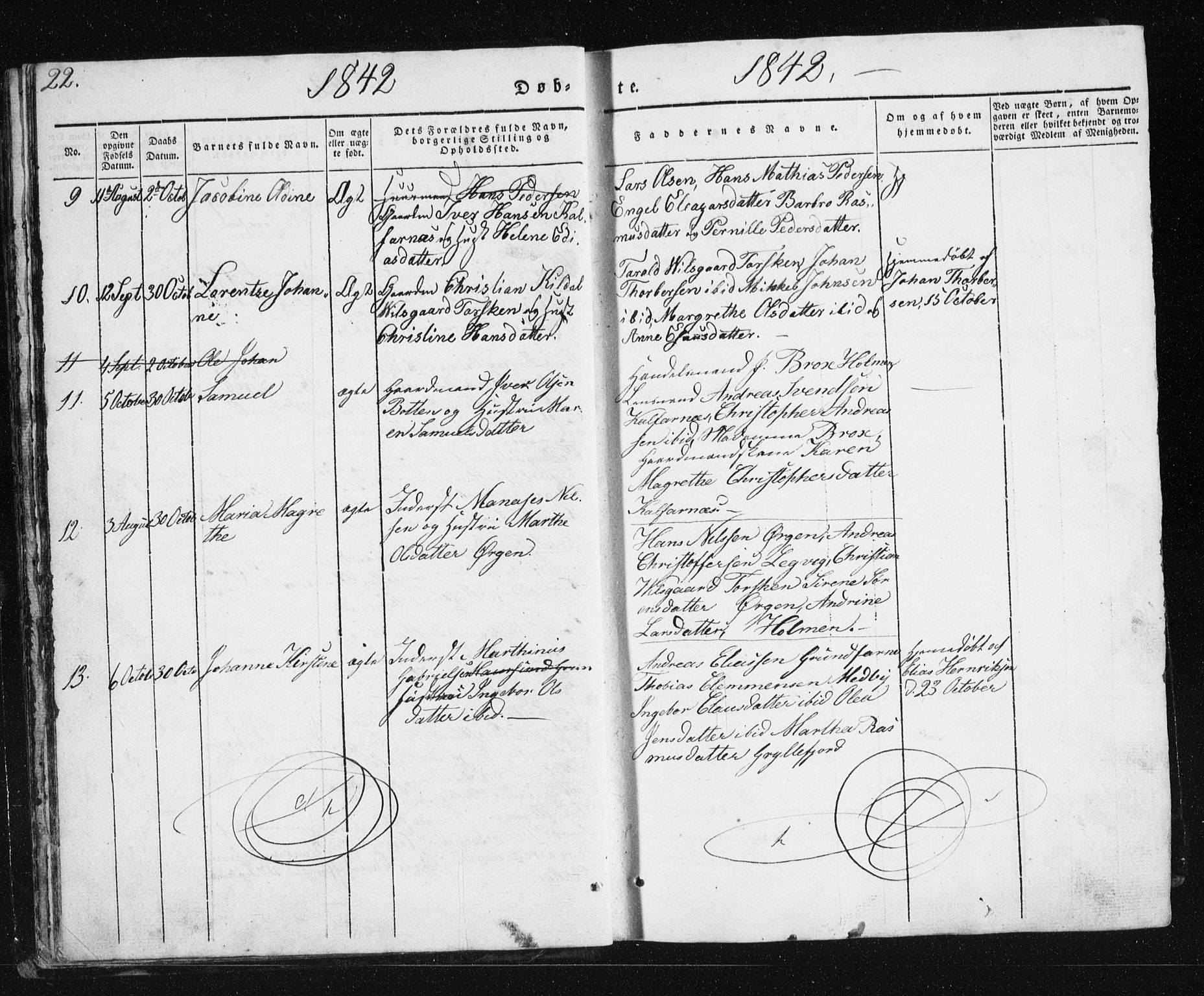 Berg sokneprestkontor, SATØ/S-1318/G/Ga/Gab/L0011klokker: Parish register (copy) no. 11, 1833-1878, p. 22