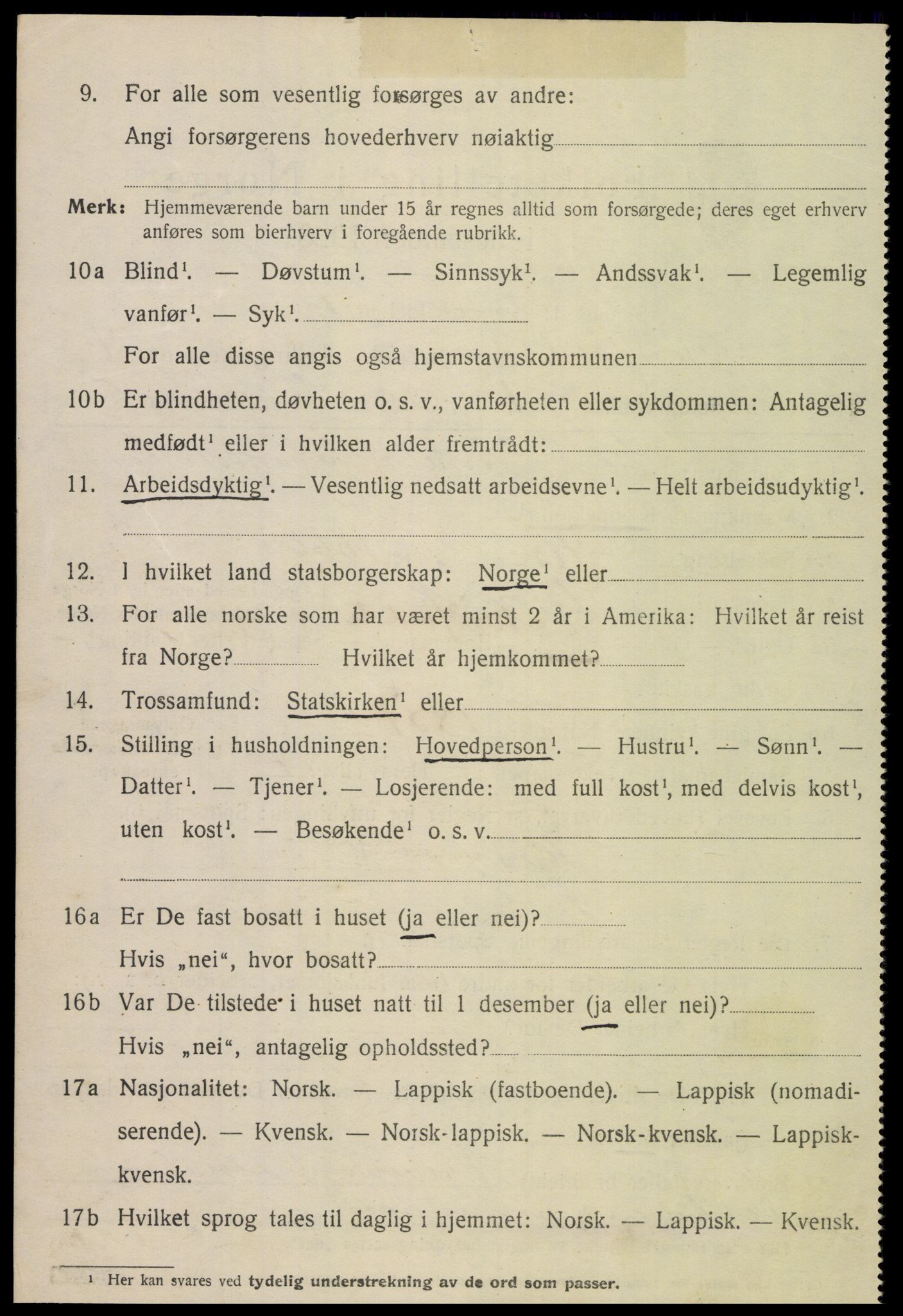 SAT, 1920 census for Nordfold, 1920, p. 1968