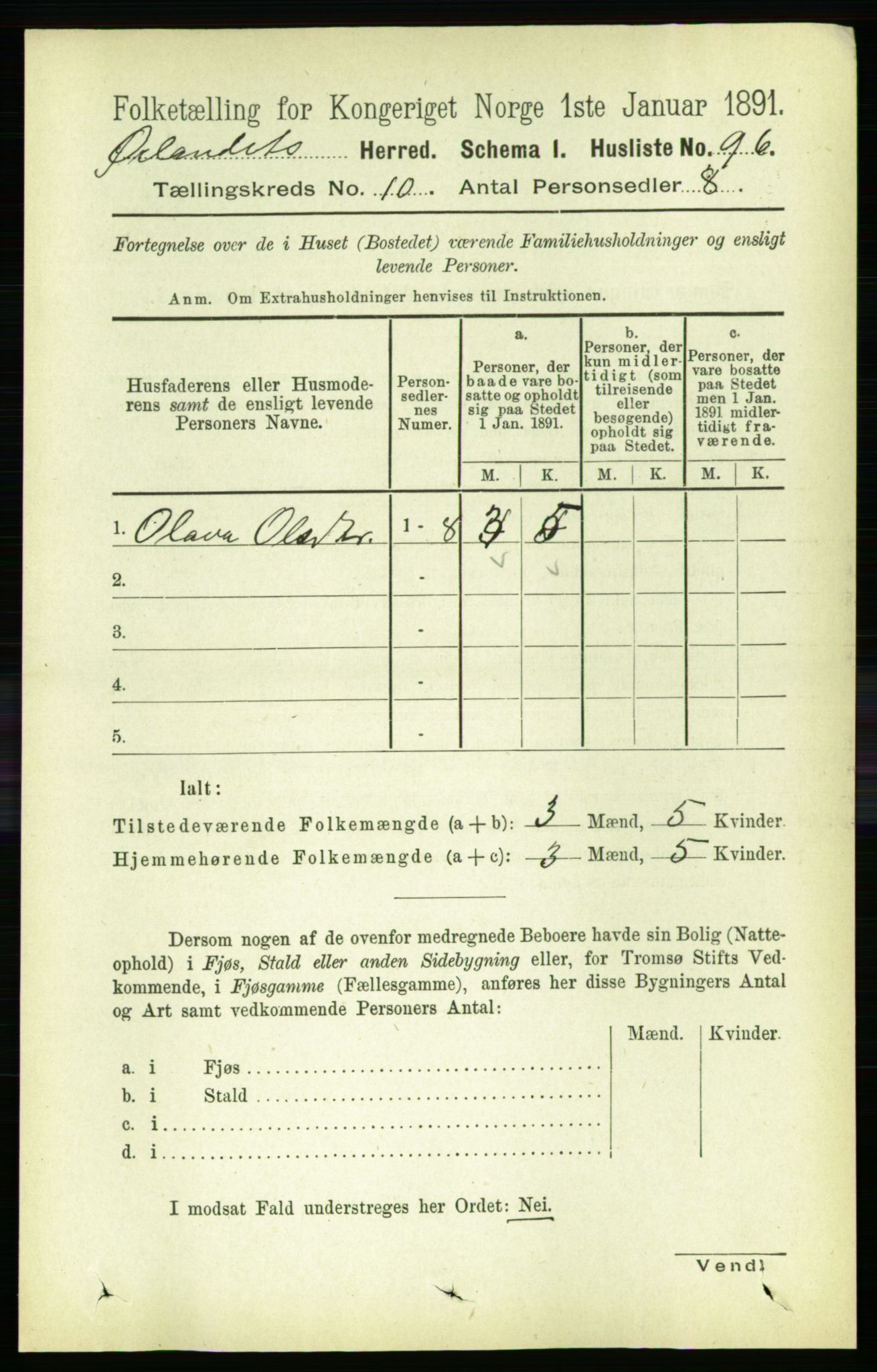 RA, 1891 census for 1621 Ørland, 1891, p. 4198