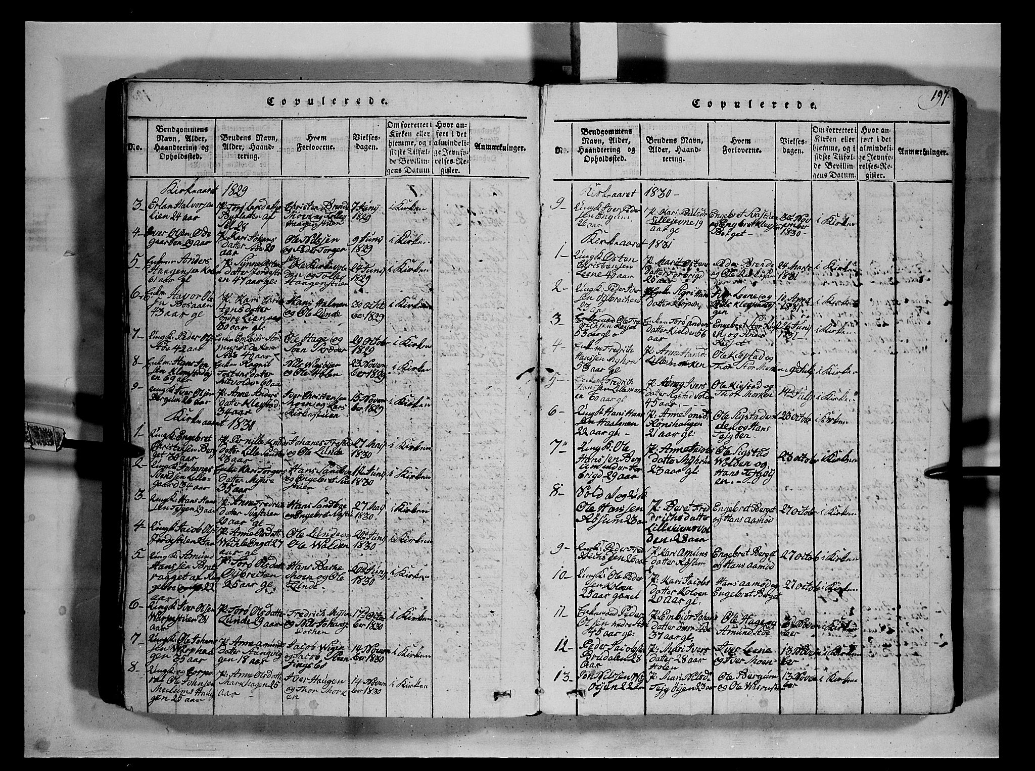 Fron prestekontor, SAH/PREST-078/H/Ha/Hab/L0002: Parish register (copy) no. 2, 1816-1850, p. 197