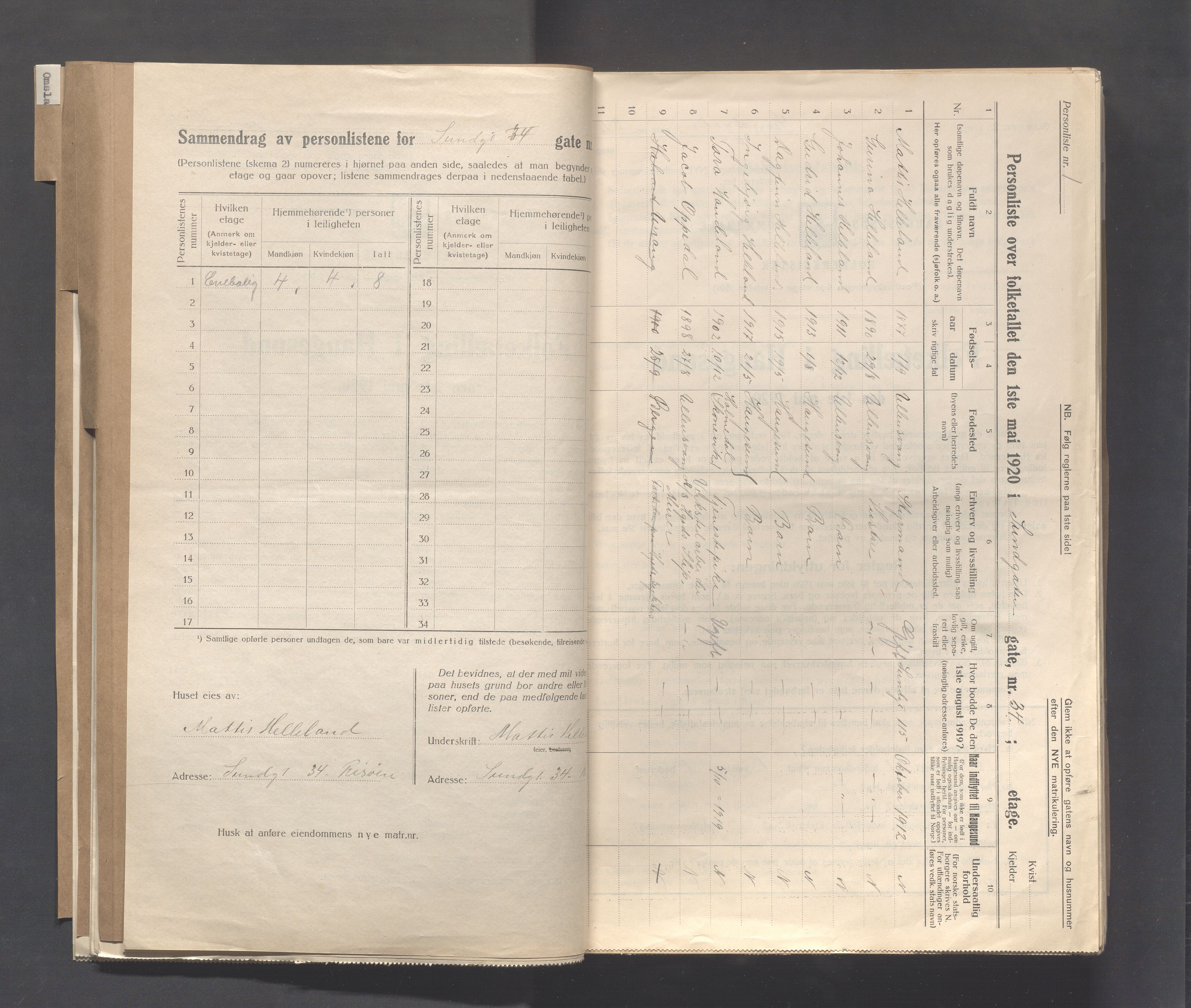 IKAR, Local census 1.5.1920 for Haugesund, 1920, p. 6762