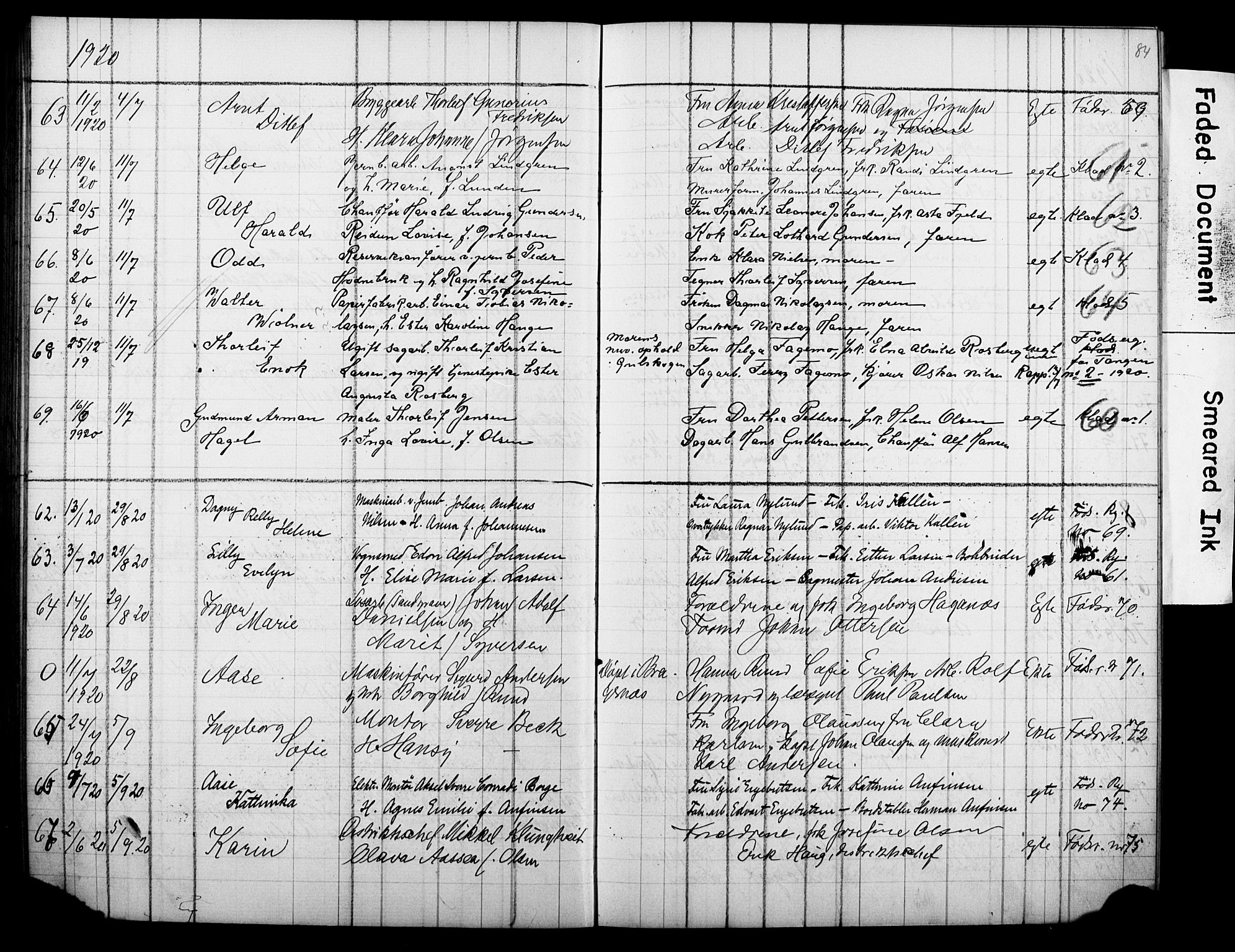 Strømsø kirkebøker, AV/SAKO-A-246/Y/Ya/L0007: Parish register draft no. I 7, 1915-1932, p. 84